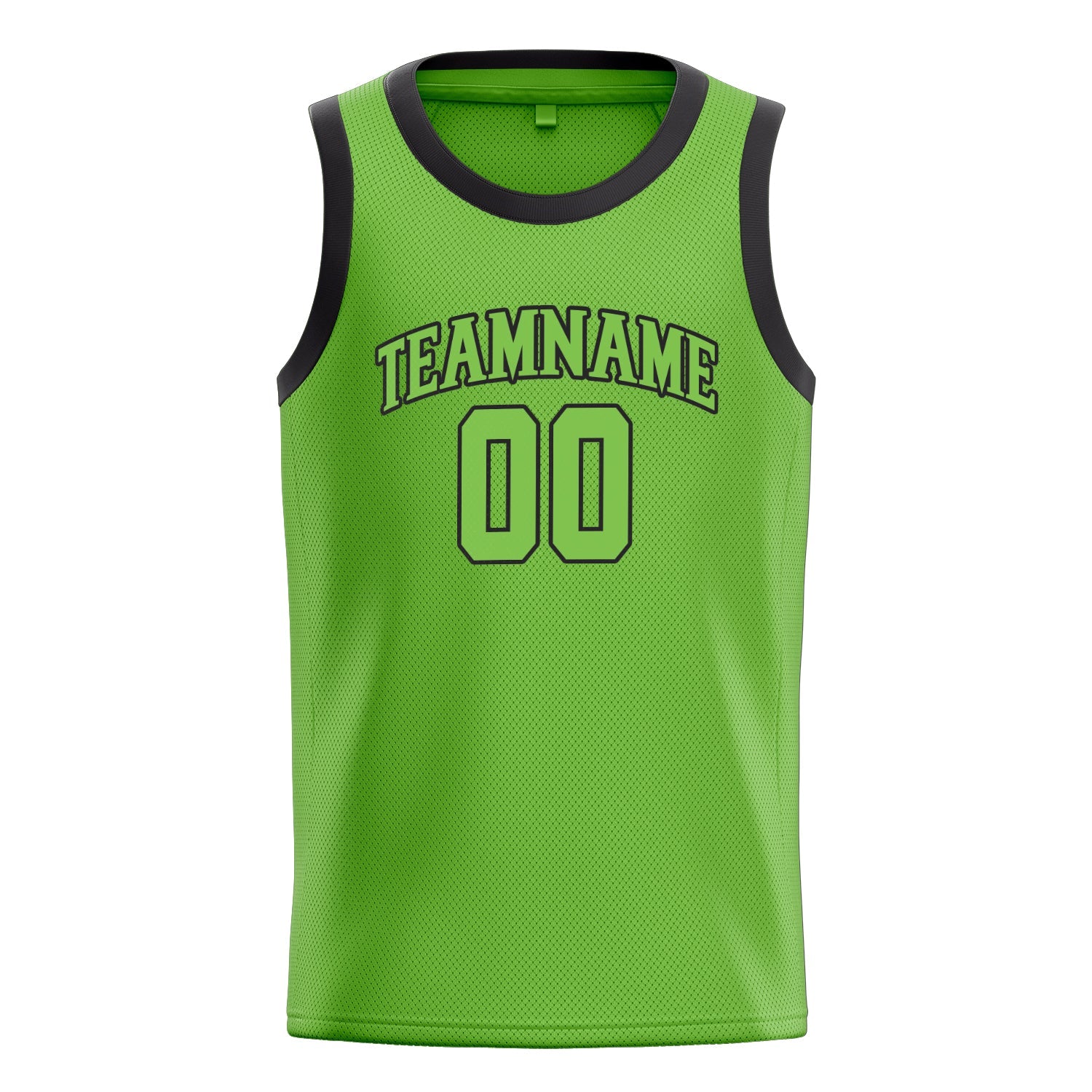 Custom Neon-Green Black Solid-Color Basketball Jersey