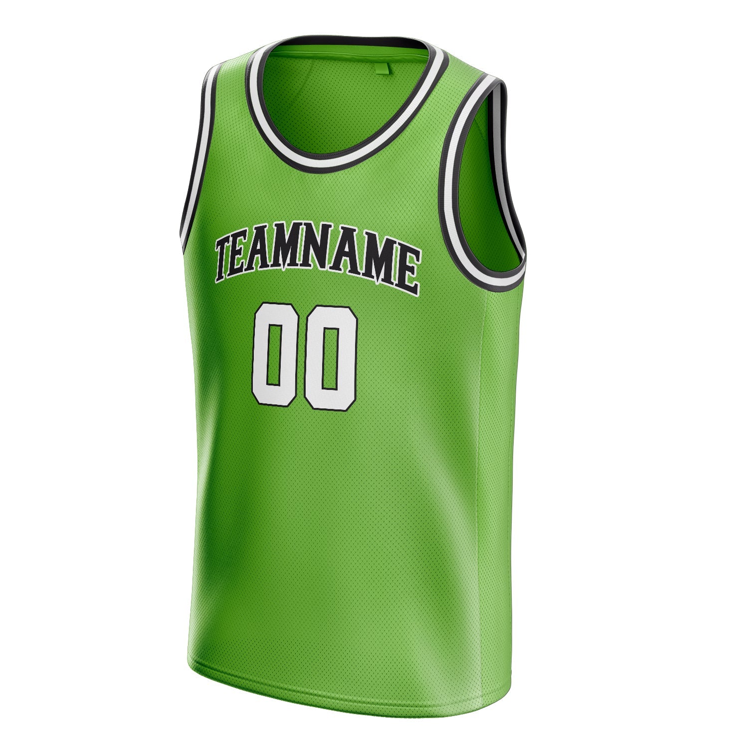 Custom Neon-Green White Solid-Color Basketball Jersey