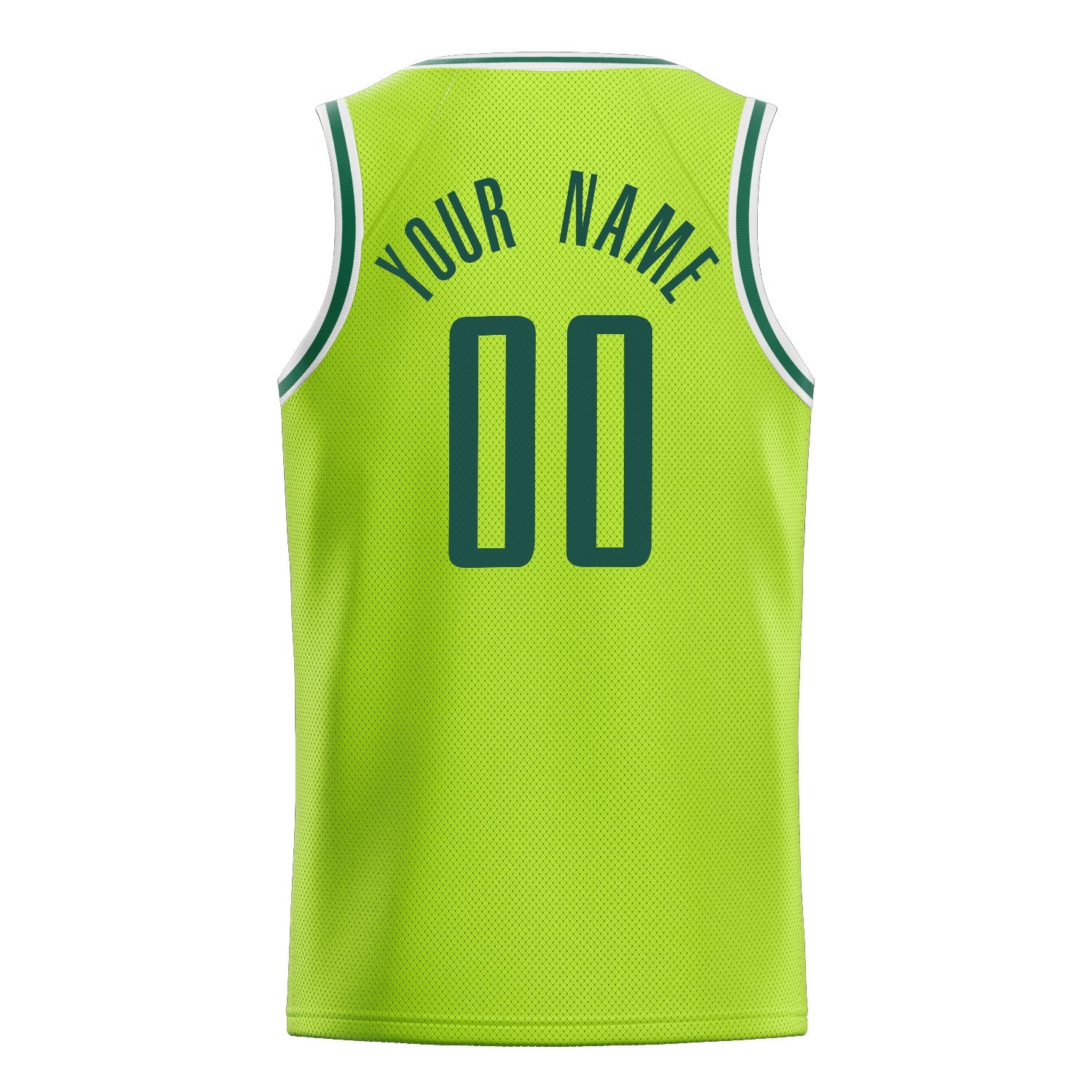 Custom Neon-Green Kelly-Green Solid-Color Basketball Jersey