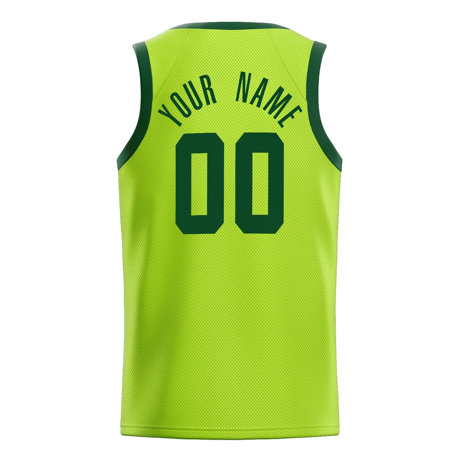 Custom Neon-Green Green Solid-Color Basketball Jersey