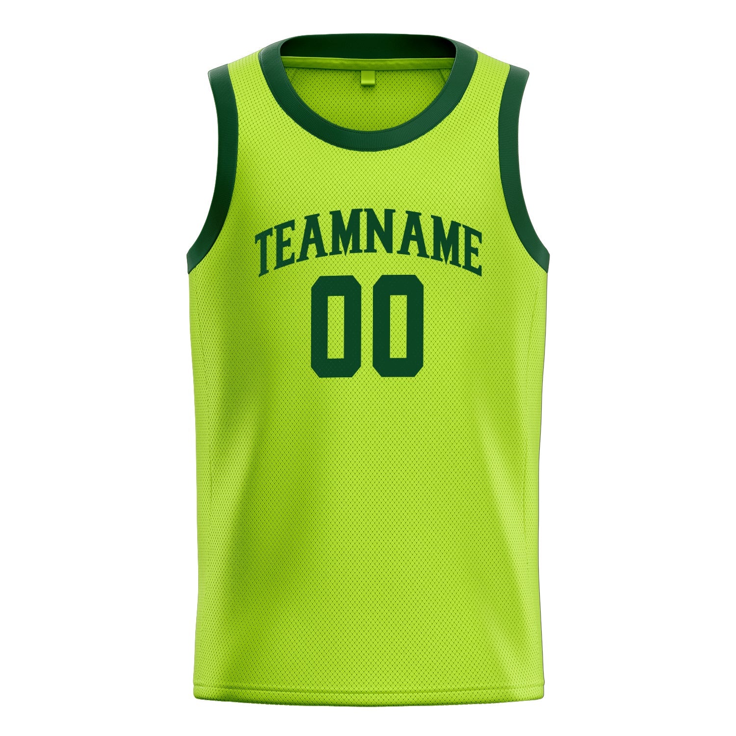 Custom Neon-Green Green Solid-Color Basketball Jersey