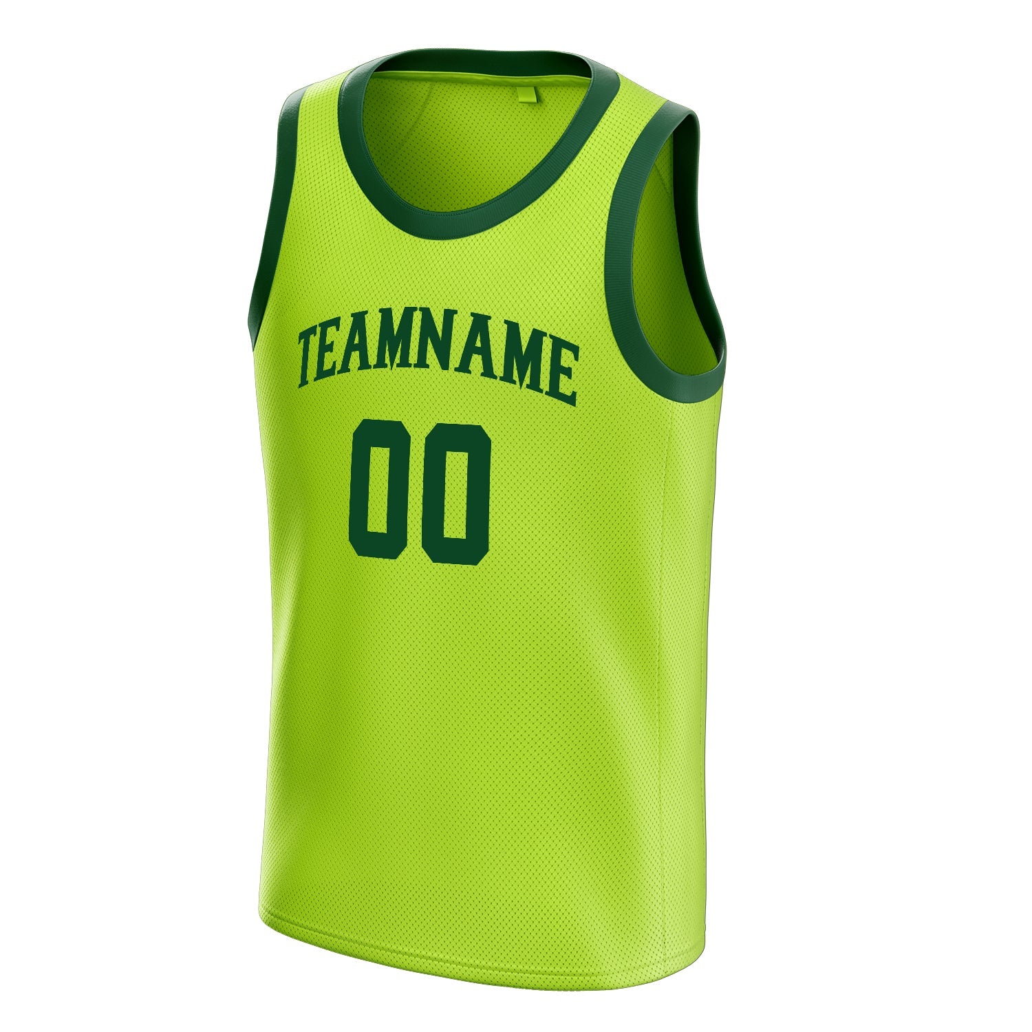 Custom Neon-Green Green Solid-Color Basketball Jersey
