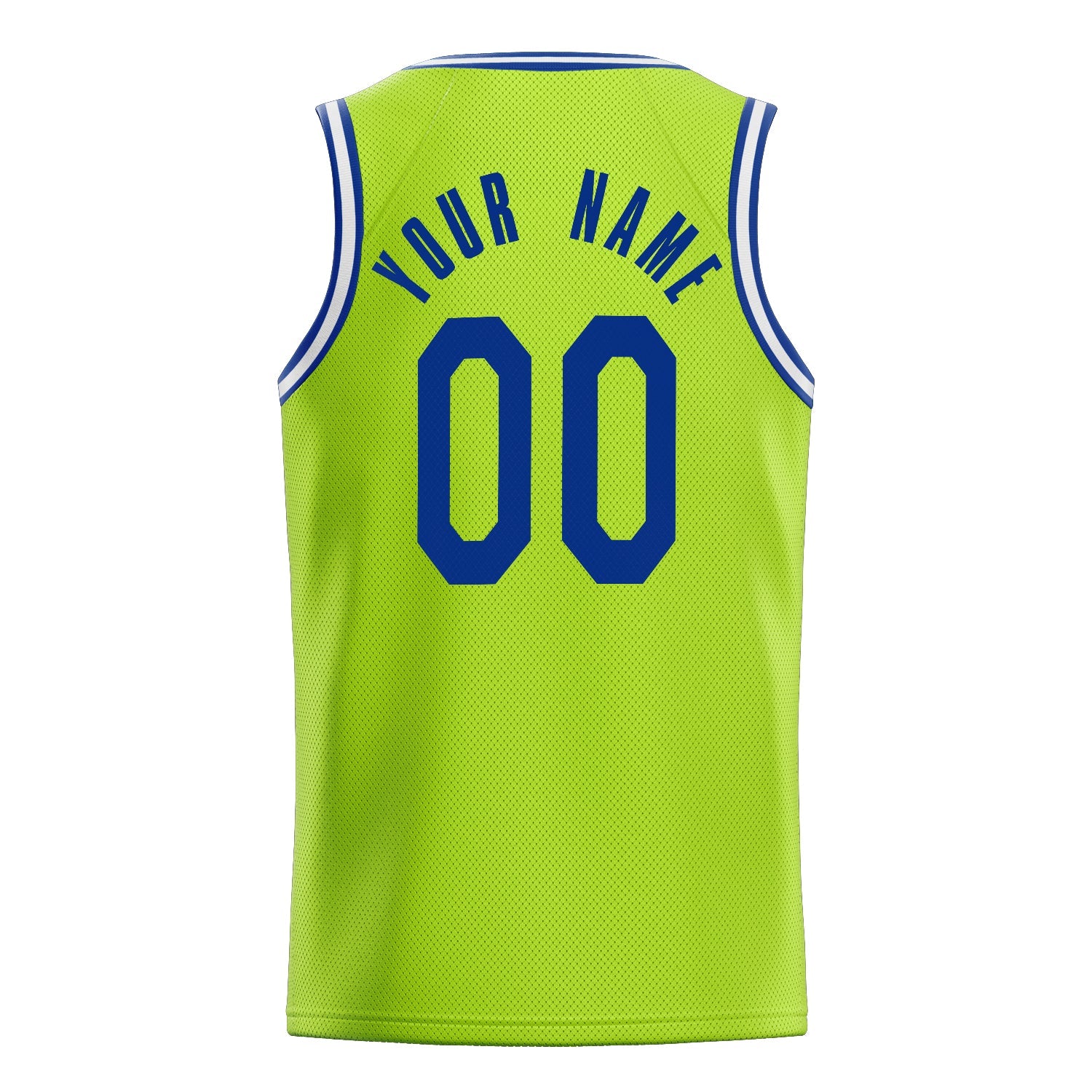Custom Neon-Green Royal Solid-Color Basketball Jersey