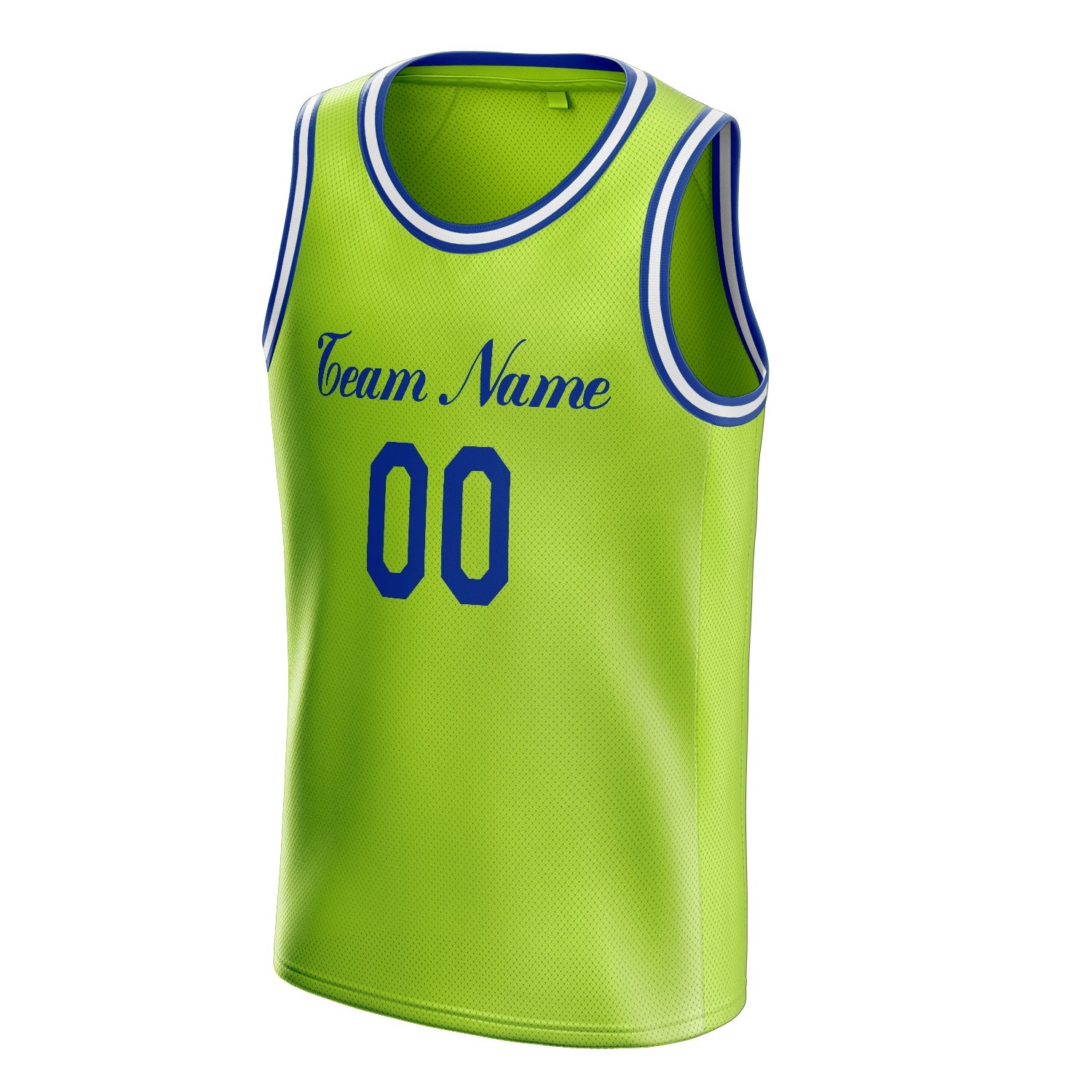 Custom Neon-Green Royal Solid-Color Basketball Jersey