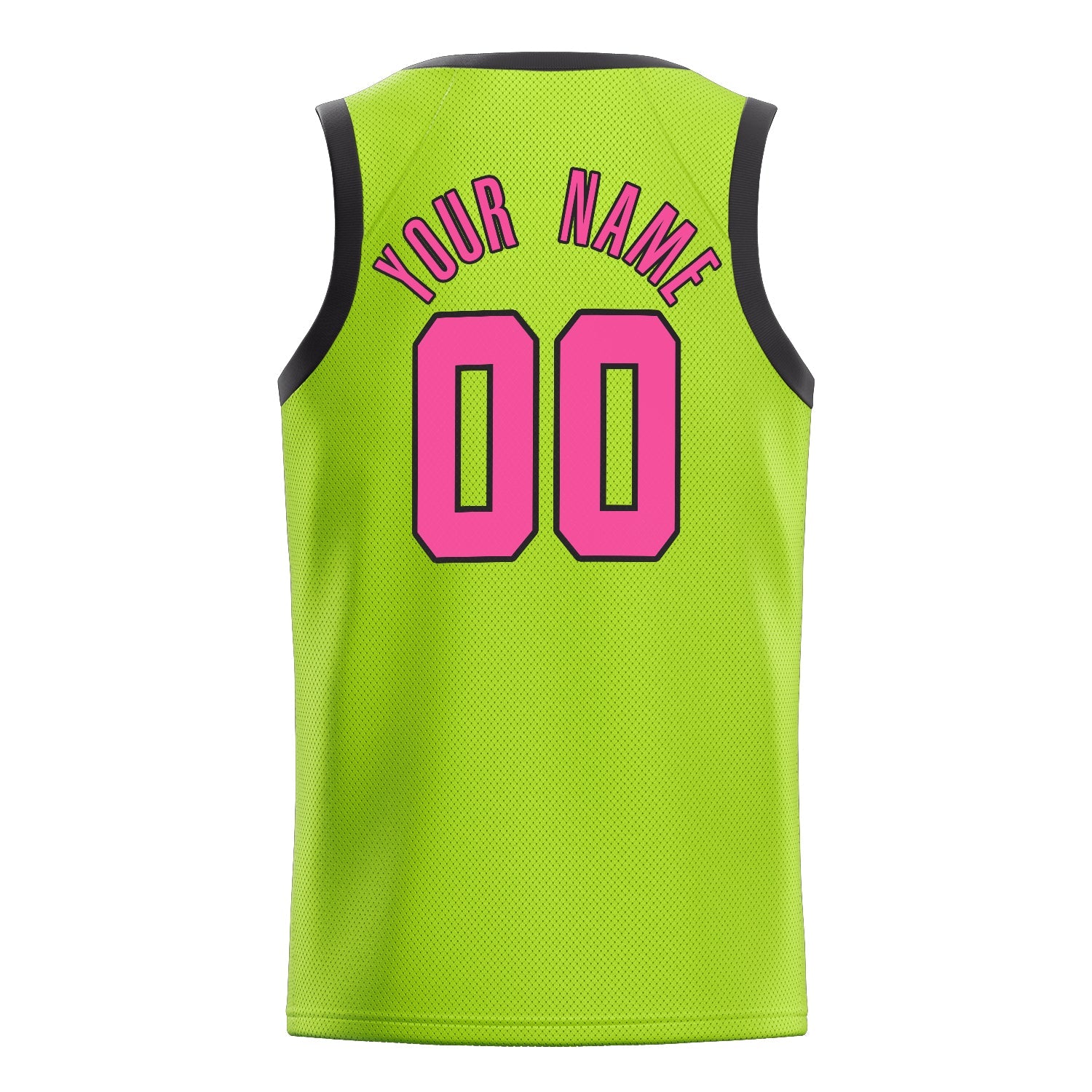 Custom Neon-Green Pink Solid-Color Basketball Jersey