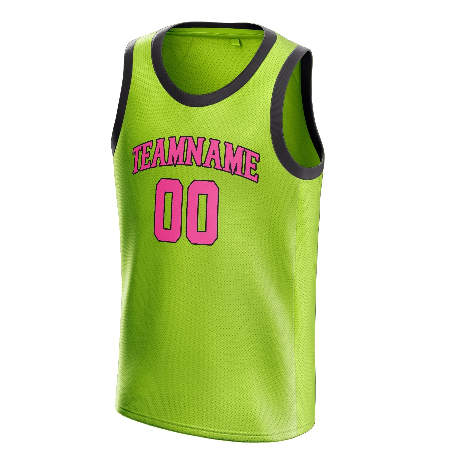 Custom Neon-Green Pink Solid-Color Basketball Jersey