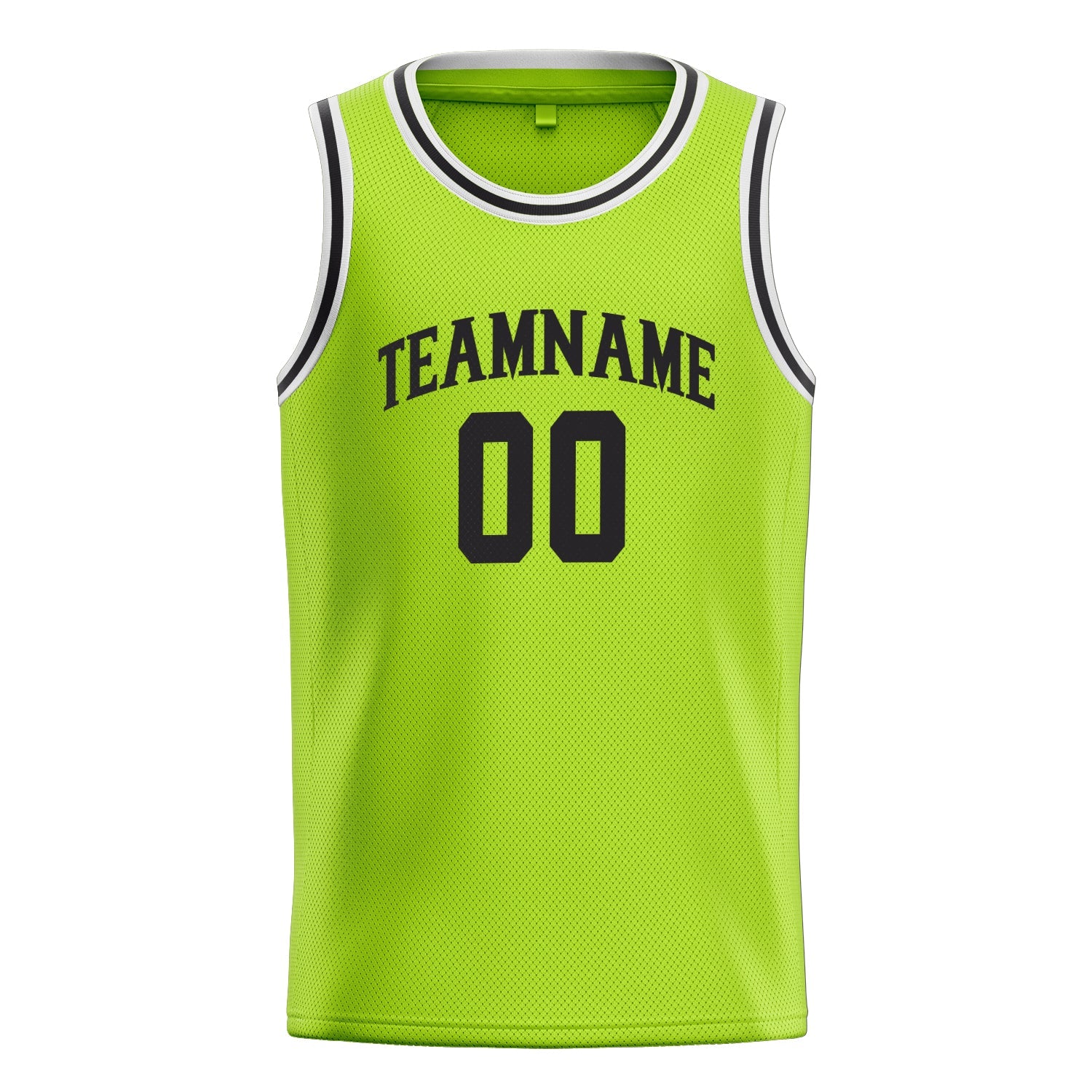Custom Neon-Green Black Solid-Color Basketball Jersey