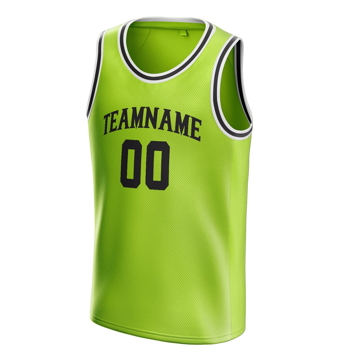 Custom Neon-Green Black Solid-Color Basketball Jersey