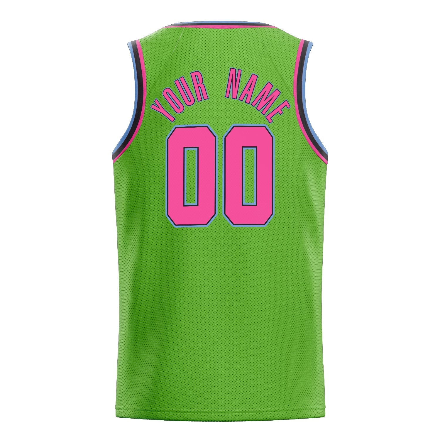 Custom Neon-Green Pink Solid-Color Basketball Jersey