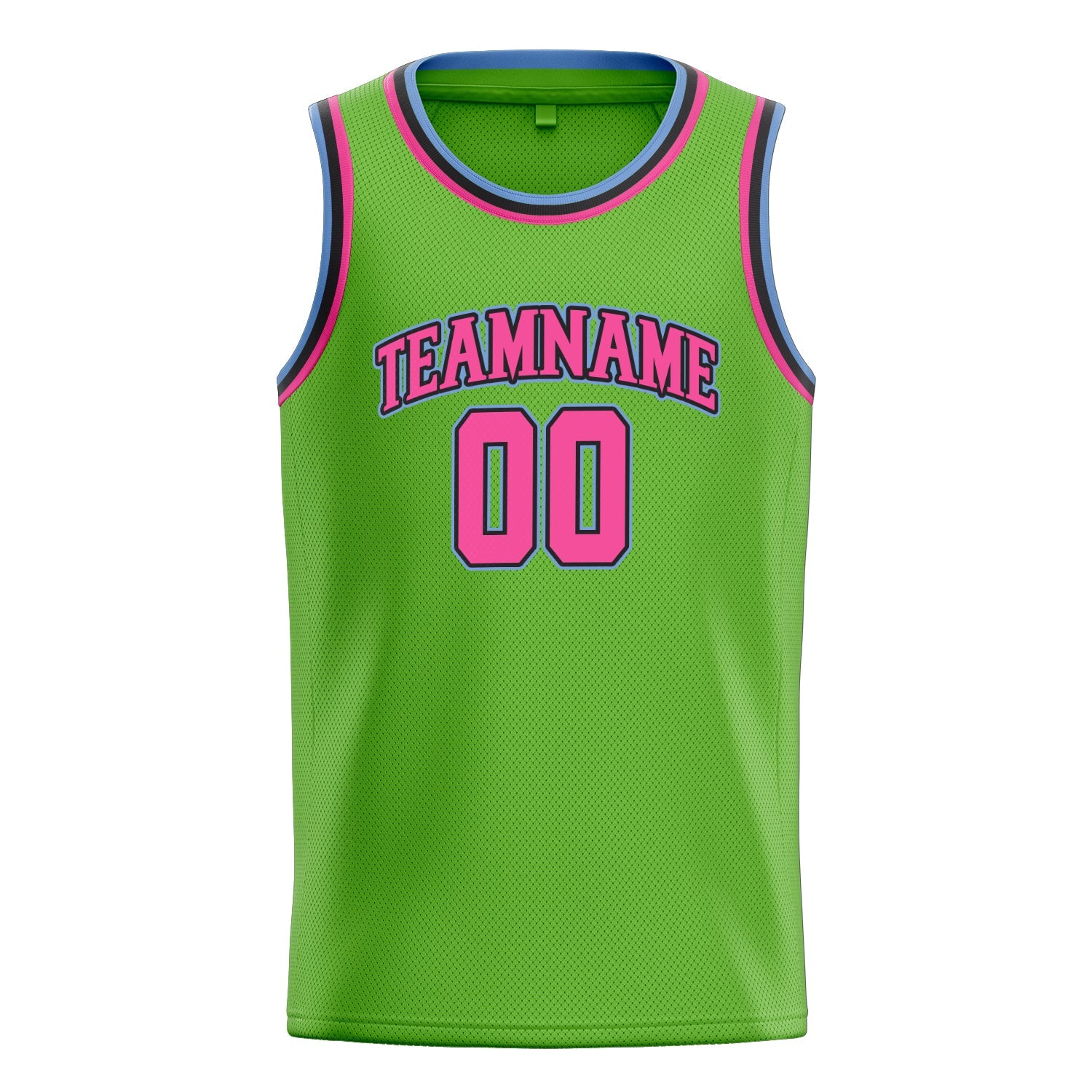 Custom Neon-Green Pink Solid-Color Basketball Jersey