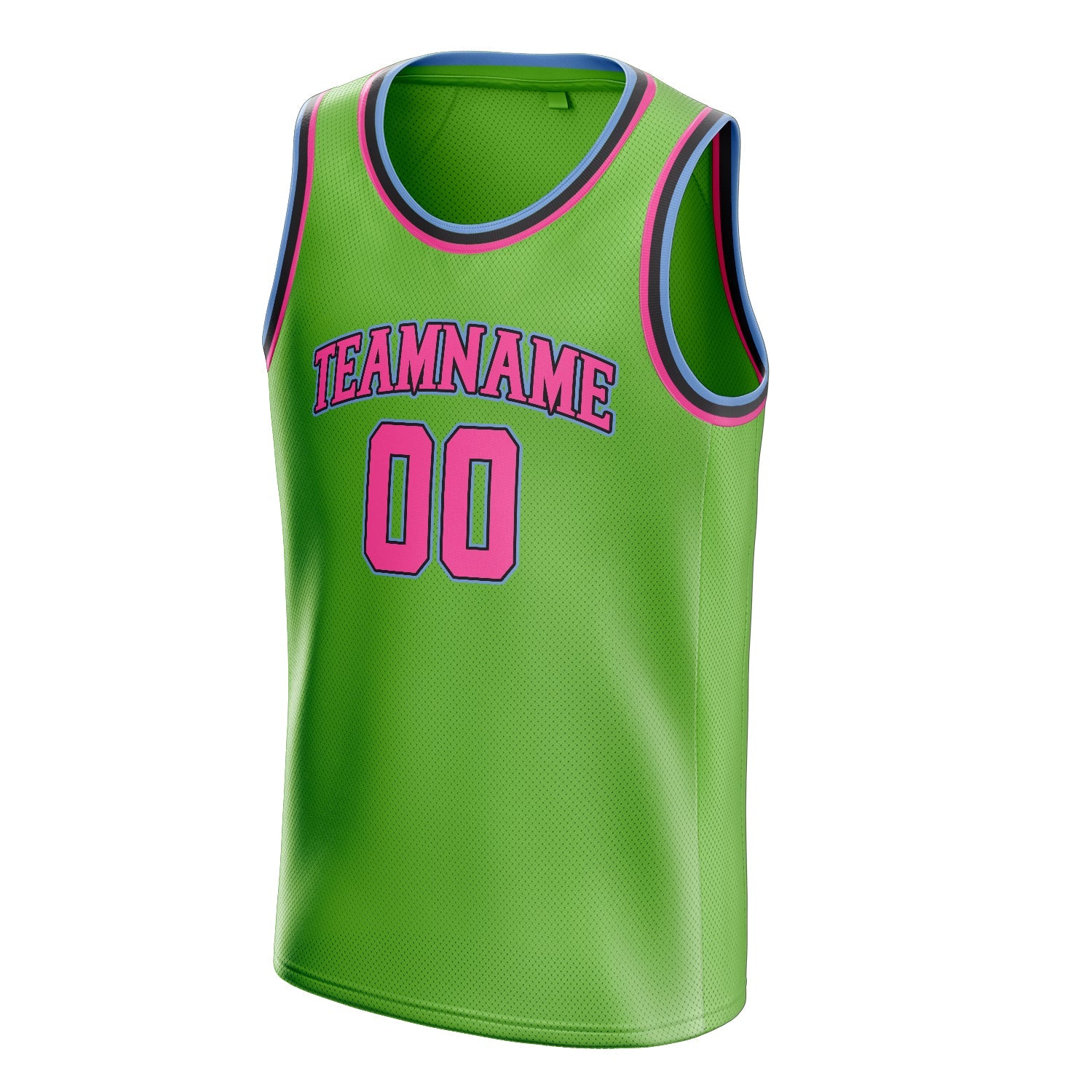 Custom Neon-Green Pink Solid-Color Basketball Jersey
