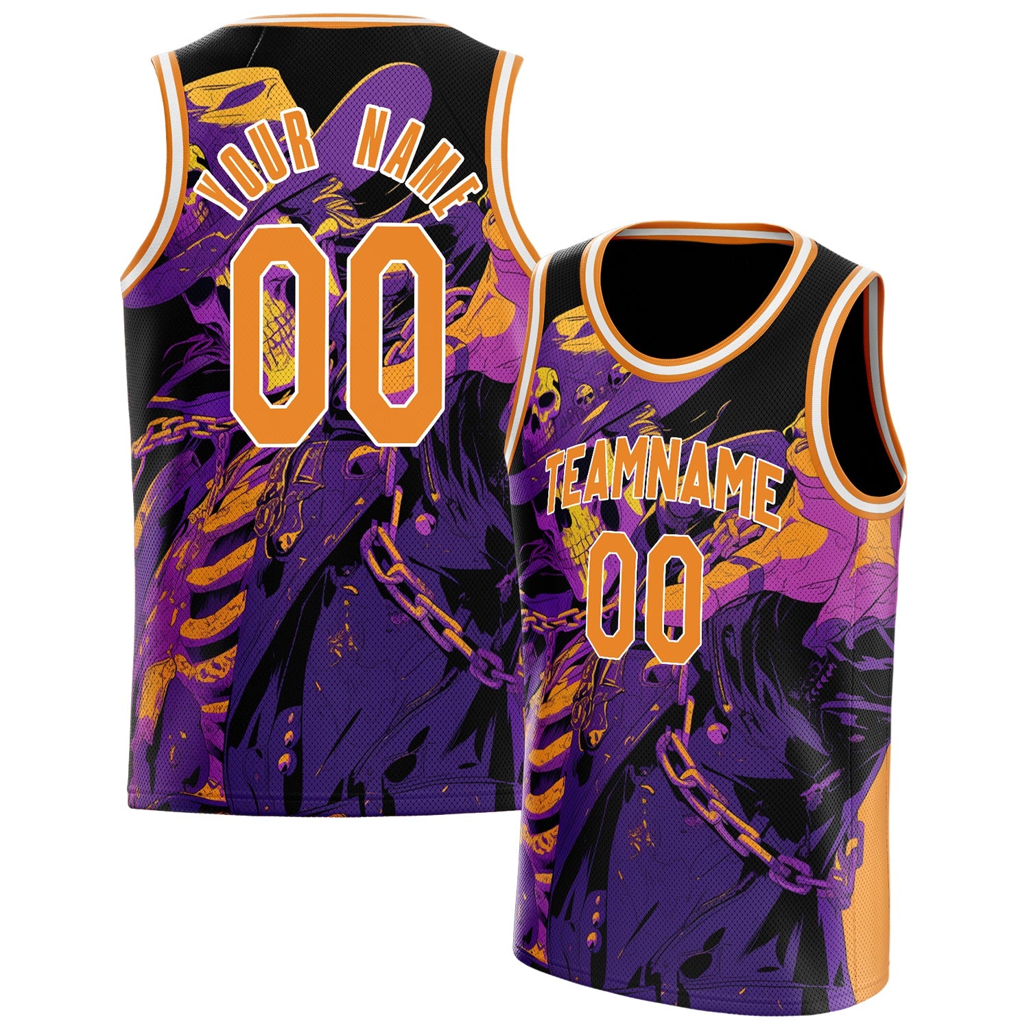 Custom Purple Skull Basketball Jersey BS01240816SK002