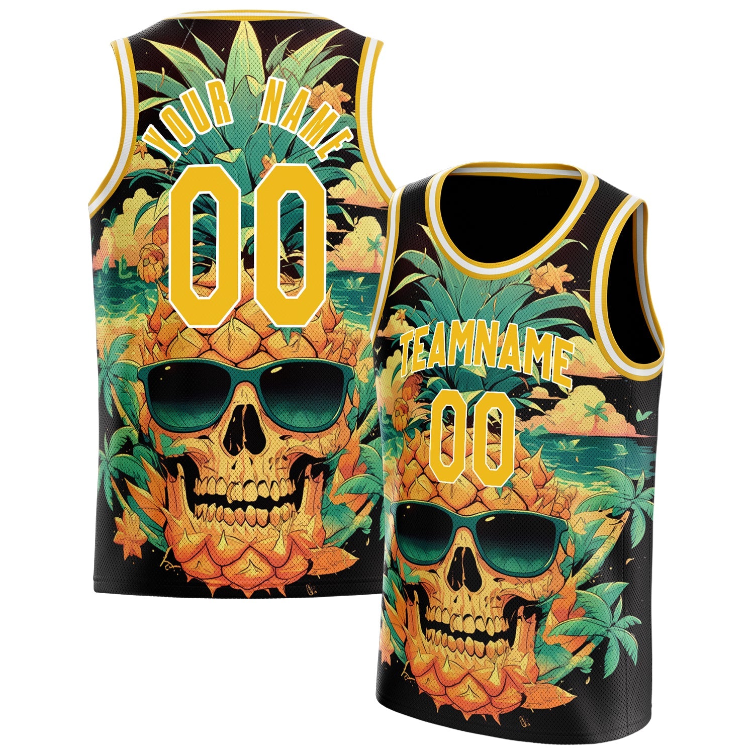 Custom green Skull Basketball Jersey BS01240816SK005