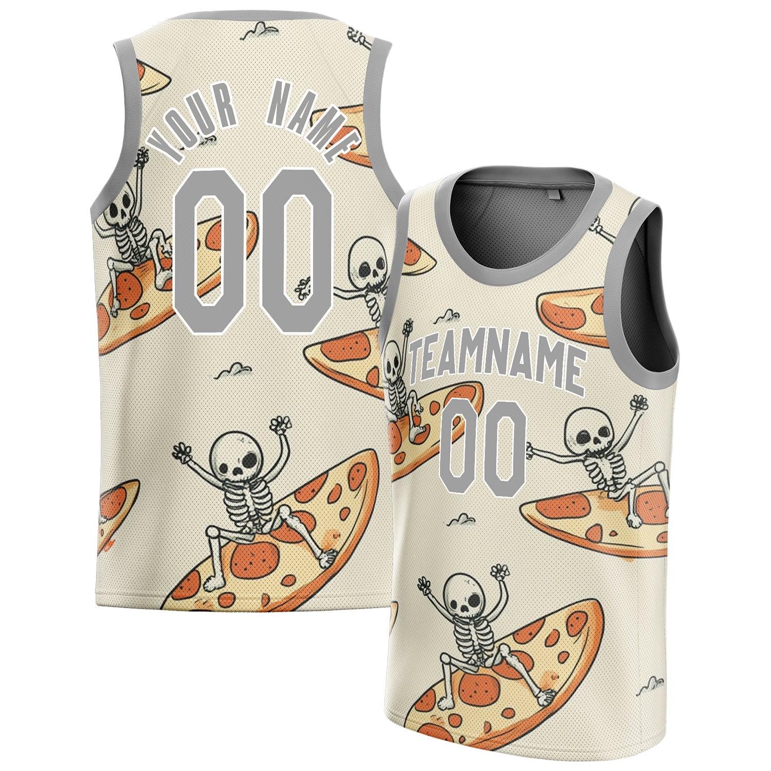 Custom Cream Skull Basketball Jersey BS01240816SK008