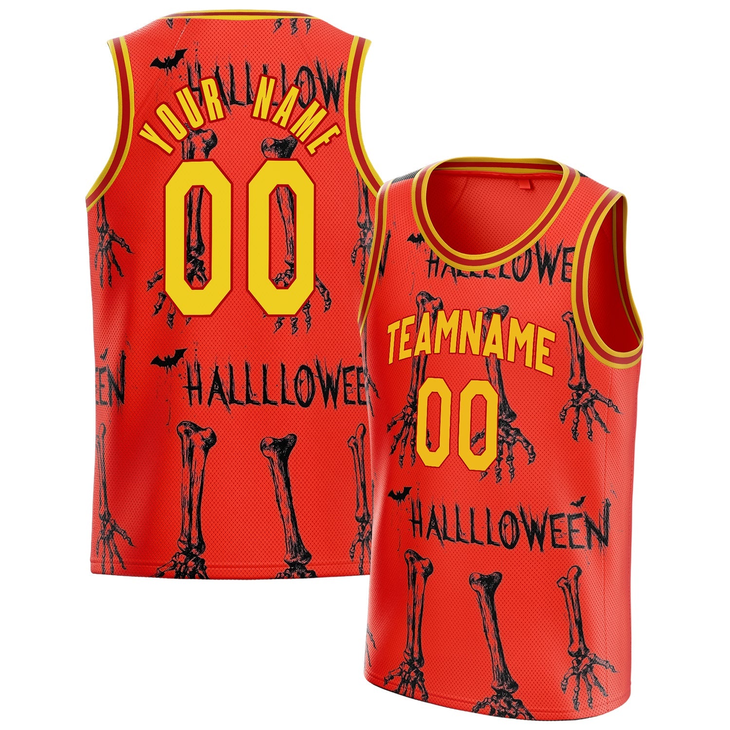 Custom Red Skull Basketball Jersey BS01240816SK010