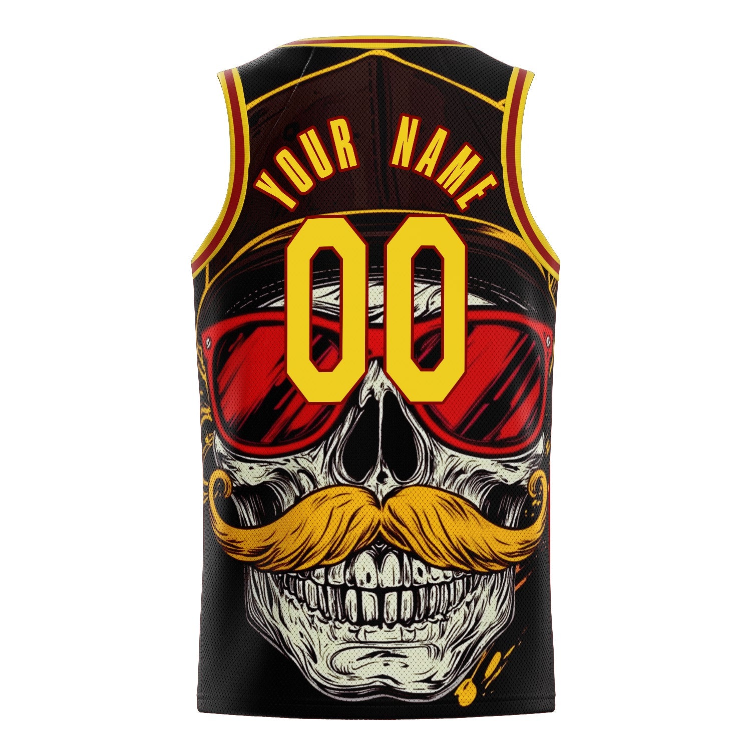 Custom Gold Skull Basketball Jersey