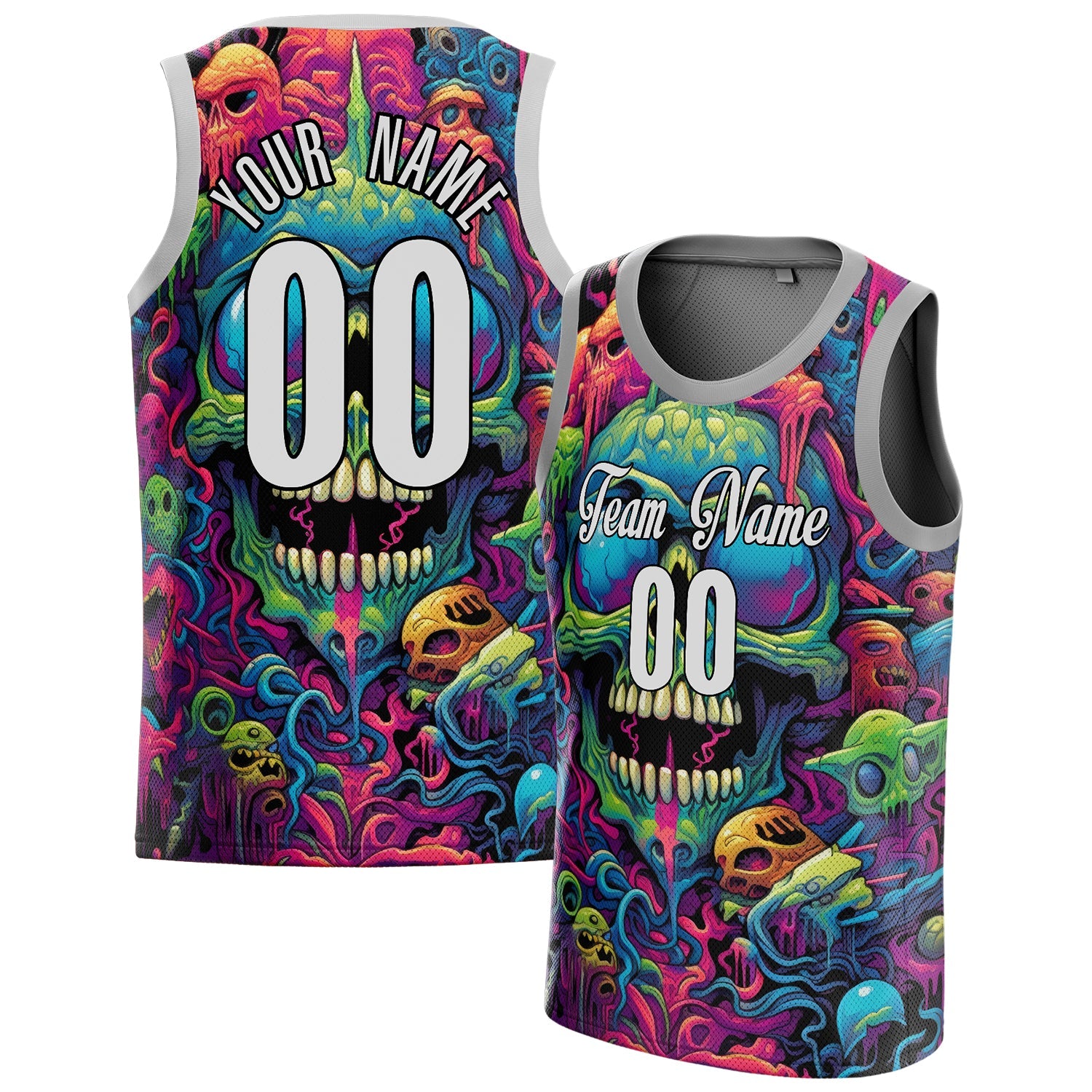 Custom Green Skull Basketball Jersey BS01240816SK024