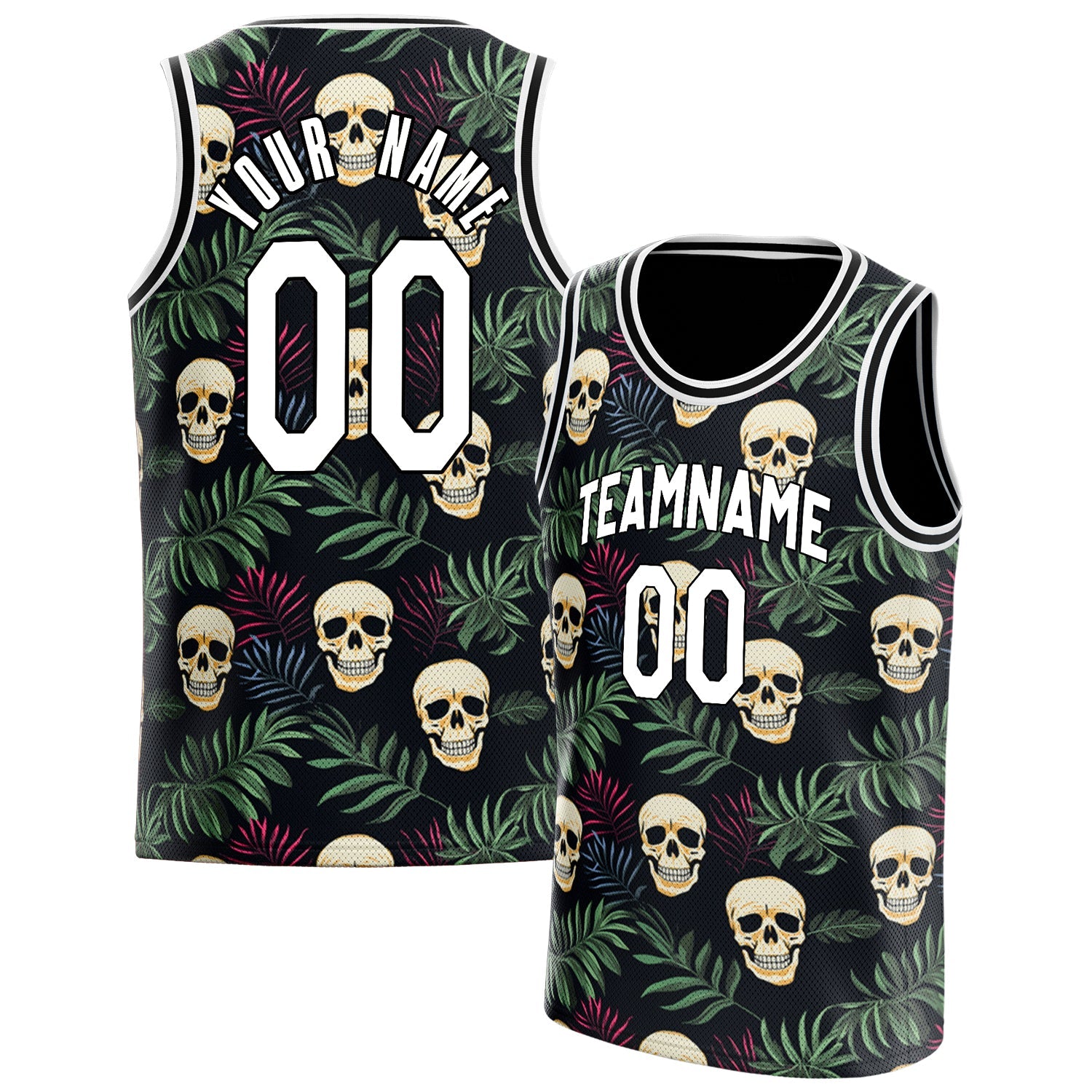 Custom Green Skull Basketball Jersey BS01240816SK026
