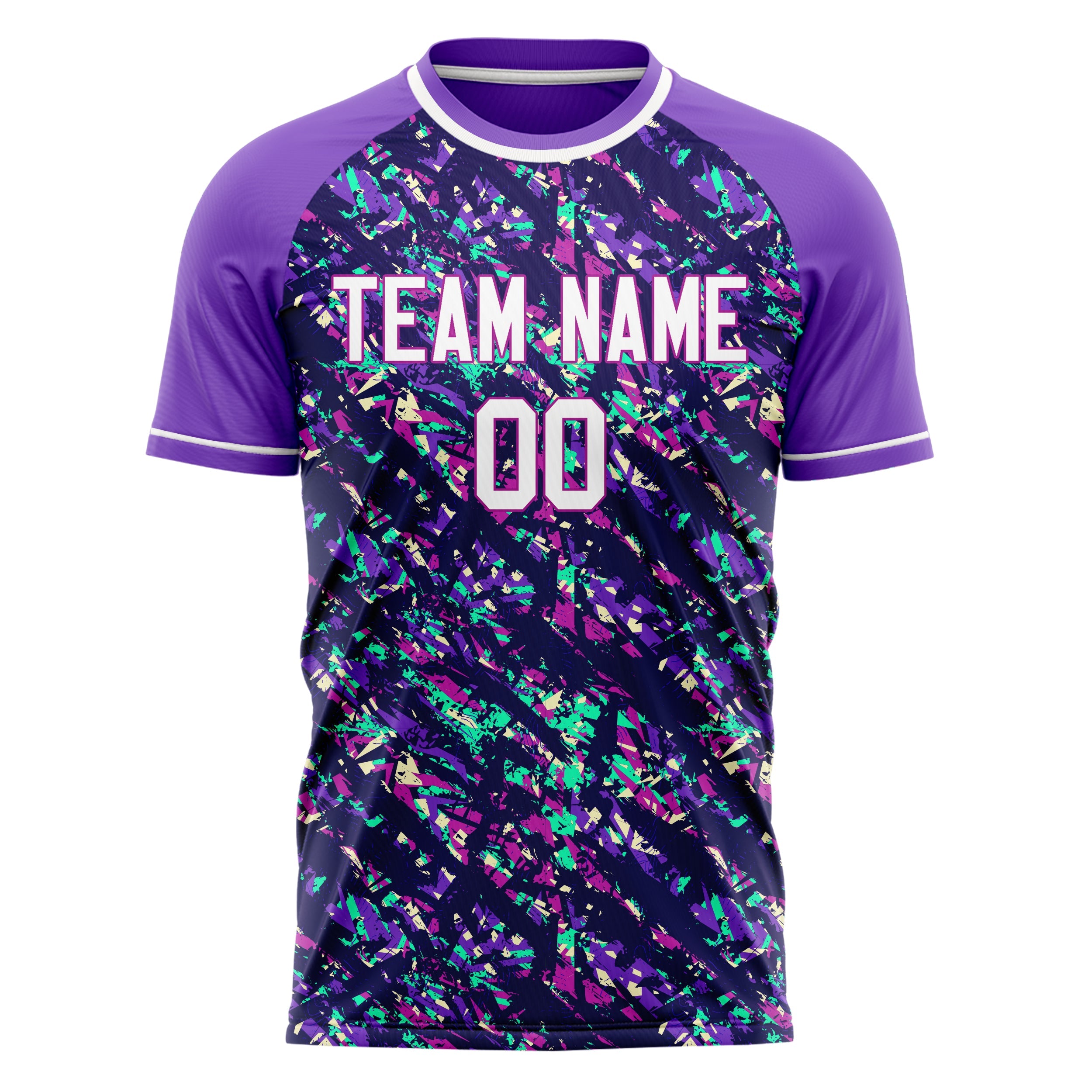 Custom Purple White Pattern Soccer Jersey