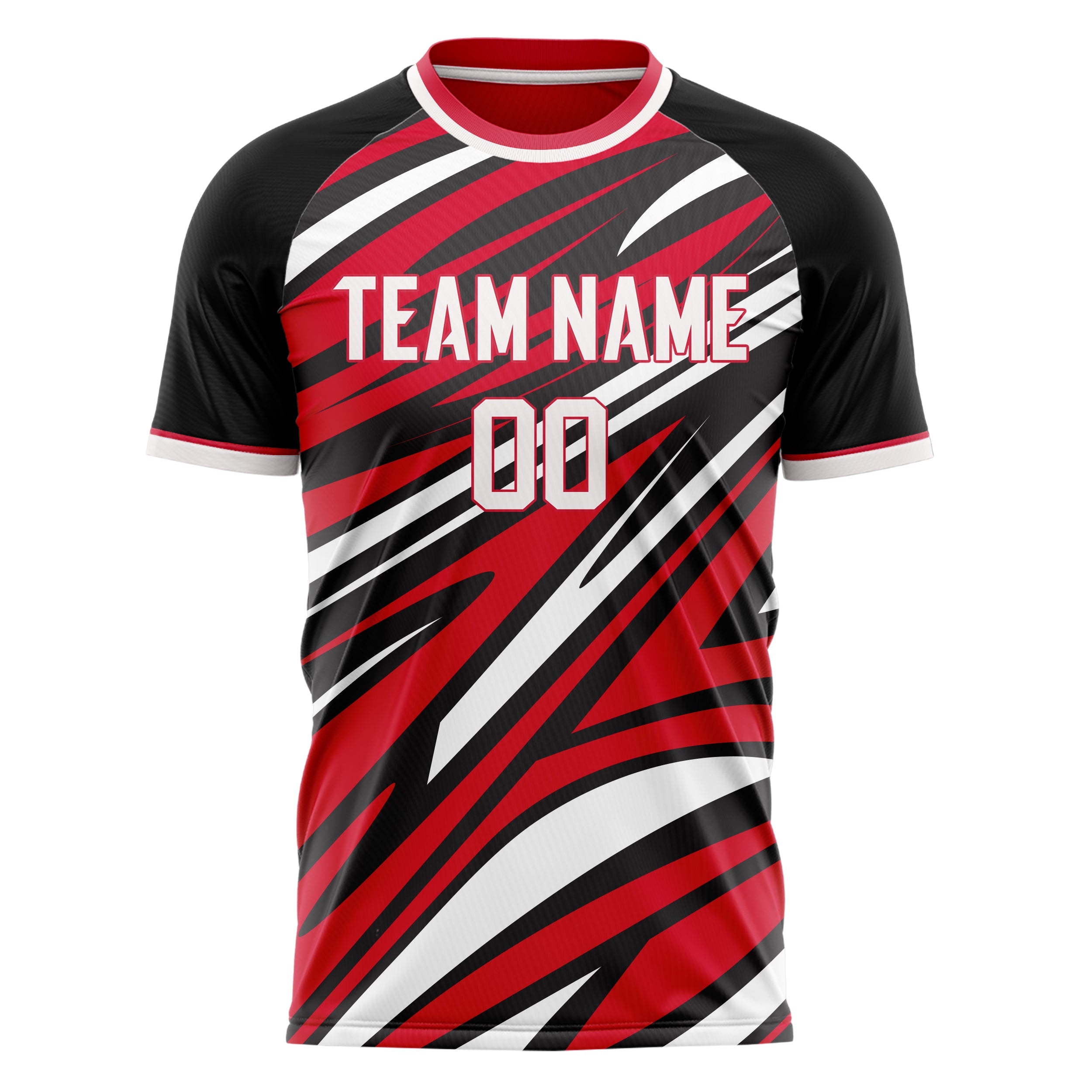 Custom Red White Pattern Soccer Jersey