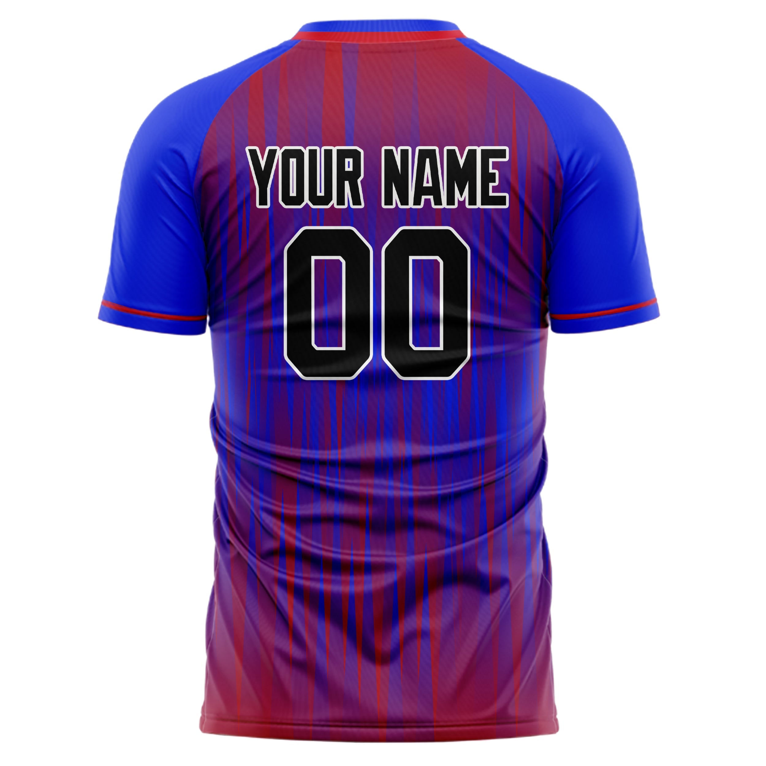 Custom Blue Red Pattern Soccer Jersey