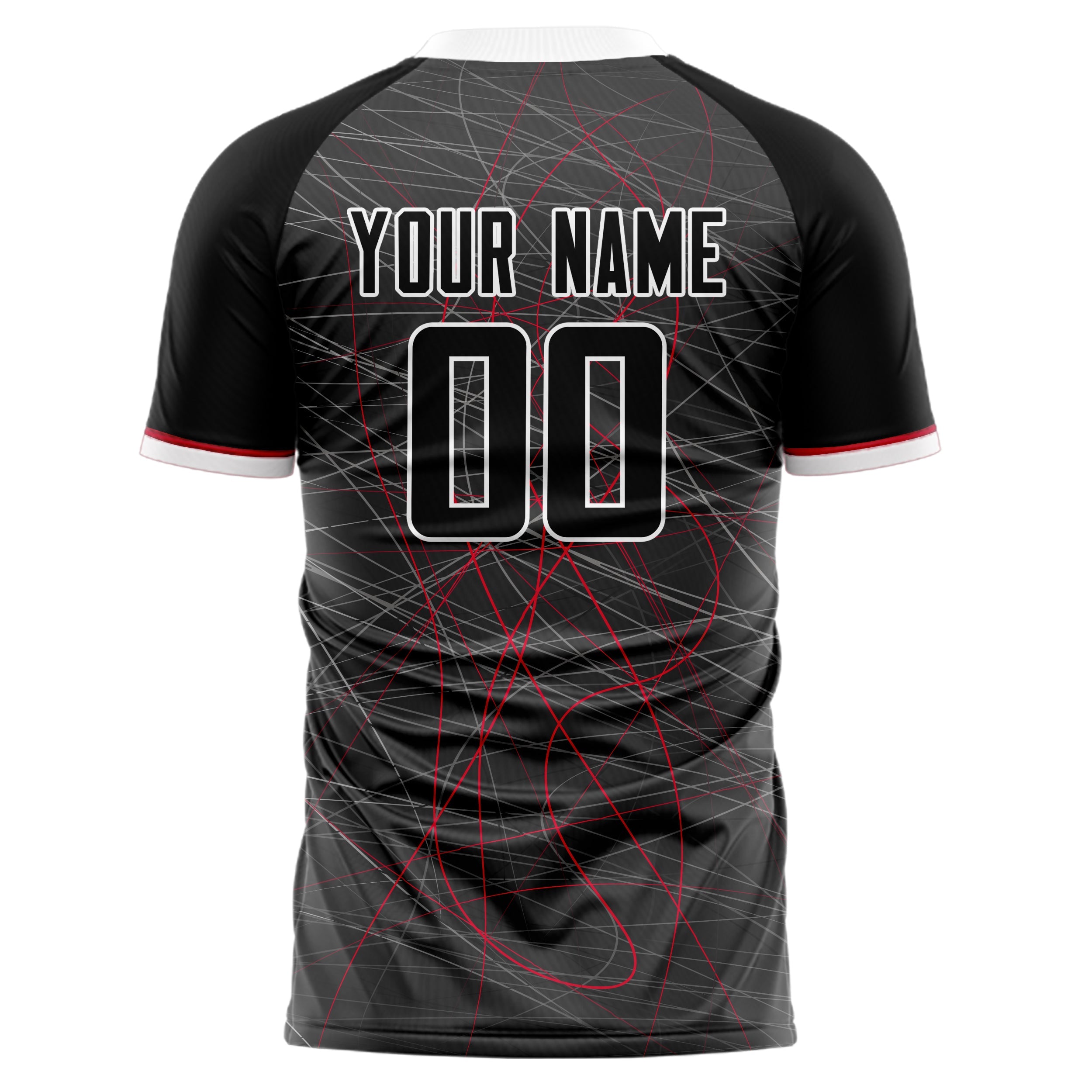 Custom Gray Black Pattern Soccer Jersey