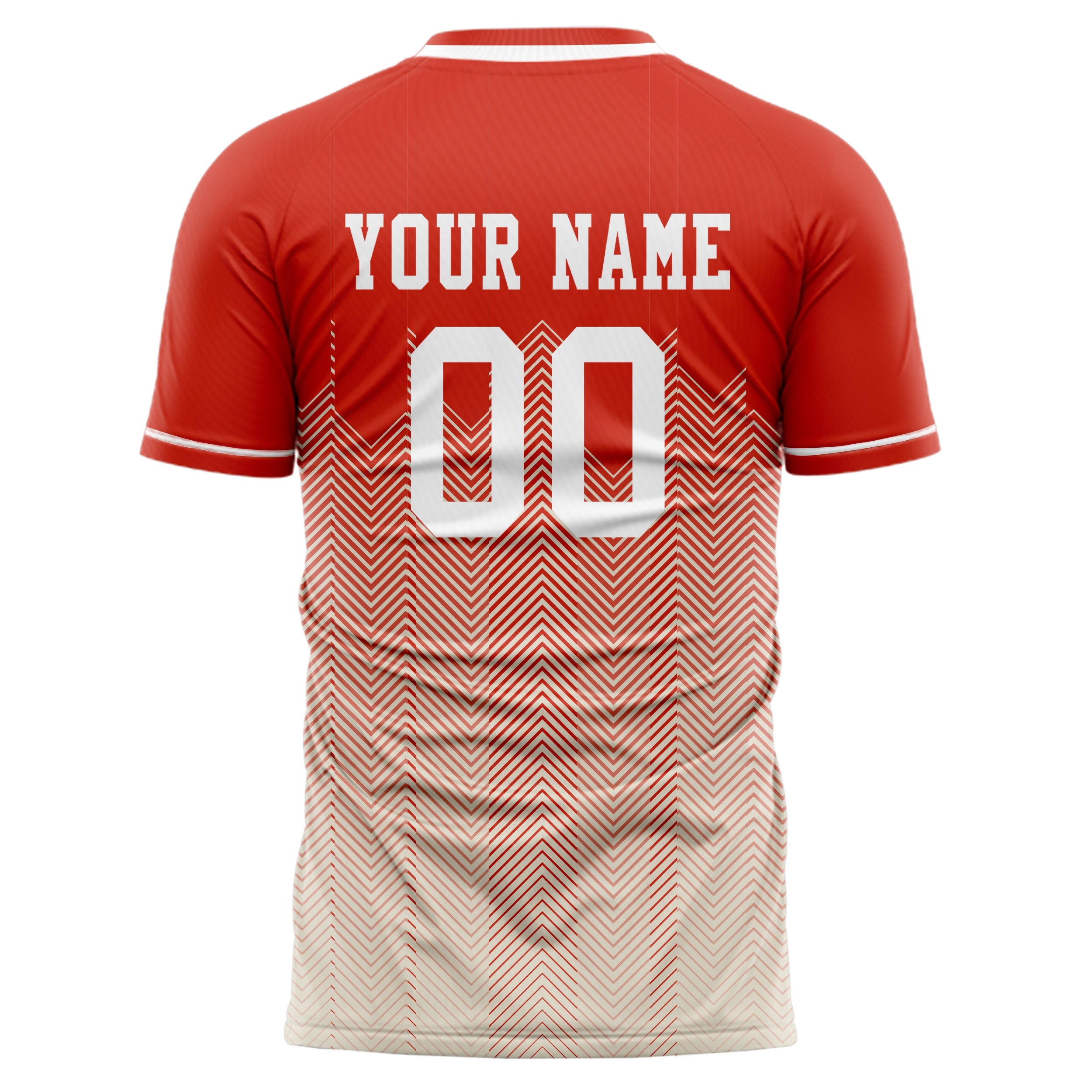 Custom Red Cream Pattern Soccer Jersey