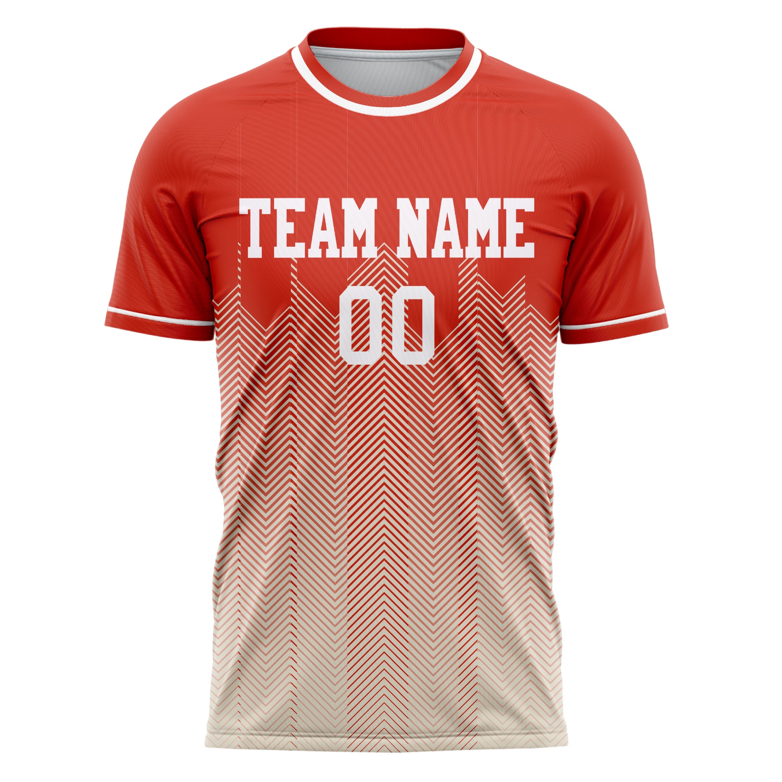 Custom Red Cream Pattern Soccer Jersey