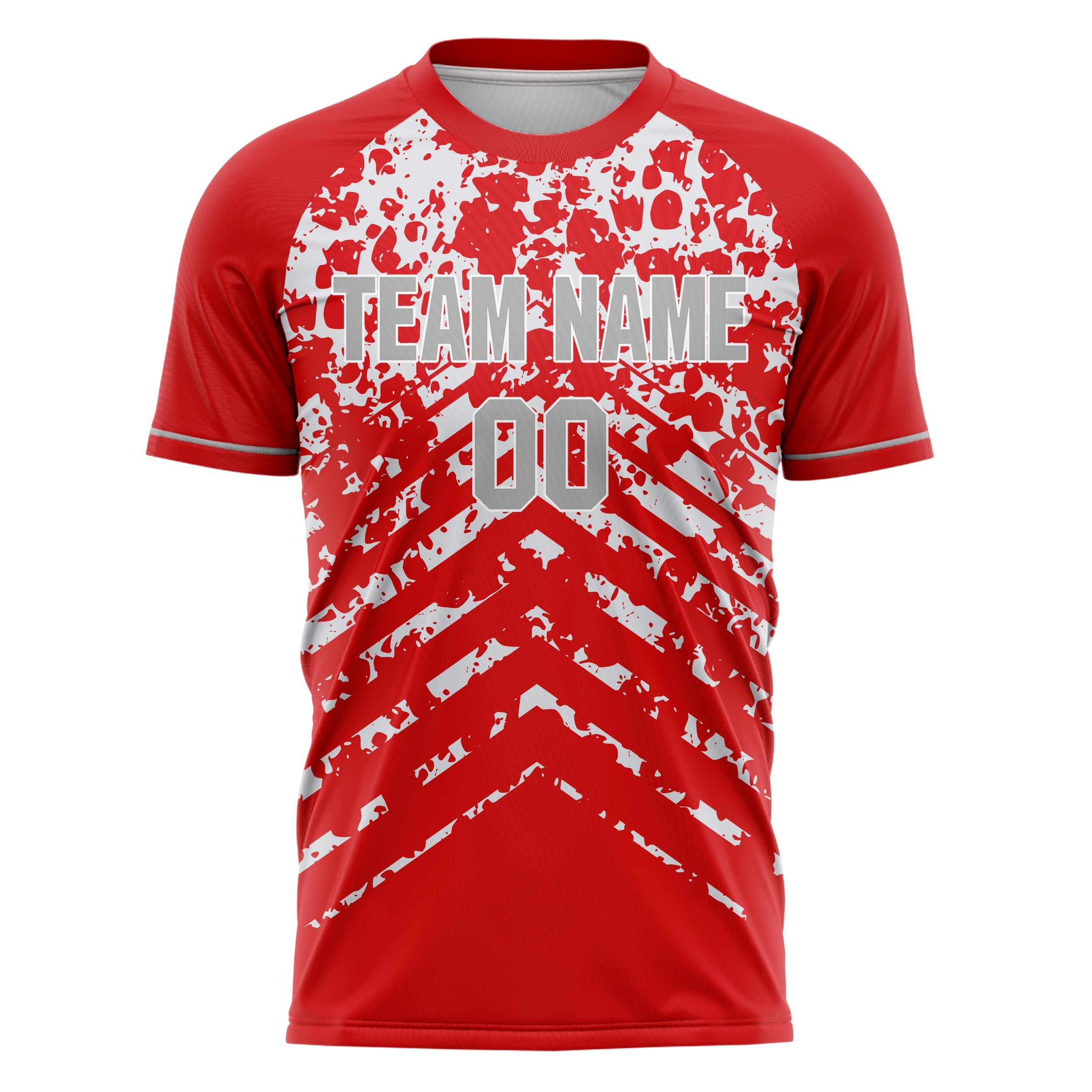 Custom Red White Pattern Soccer Jersey