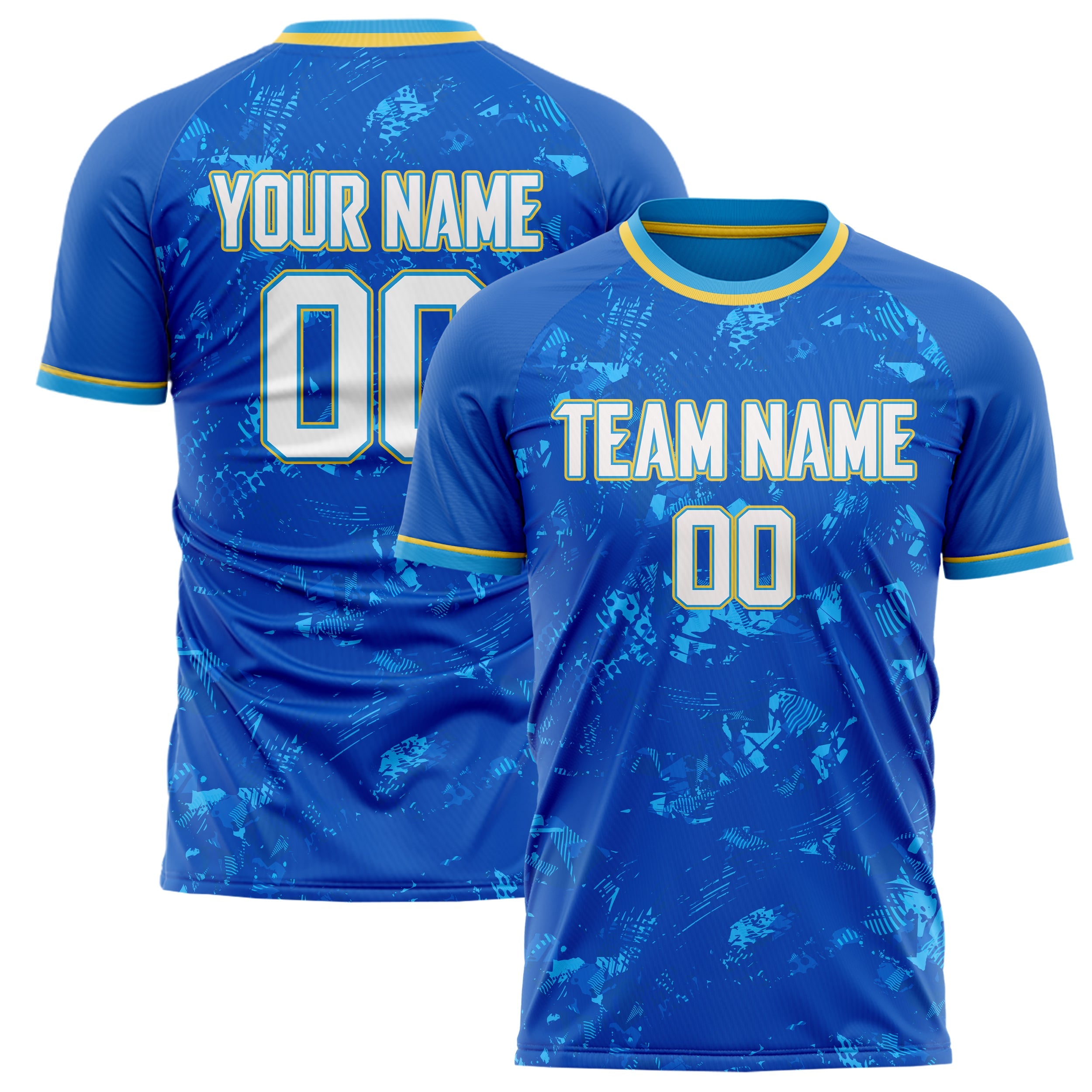 Custom Royal Gold Pattern Soccer Jersey
