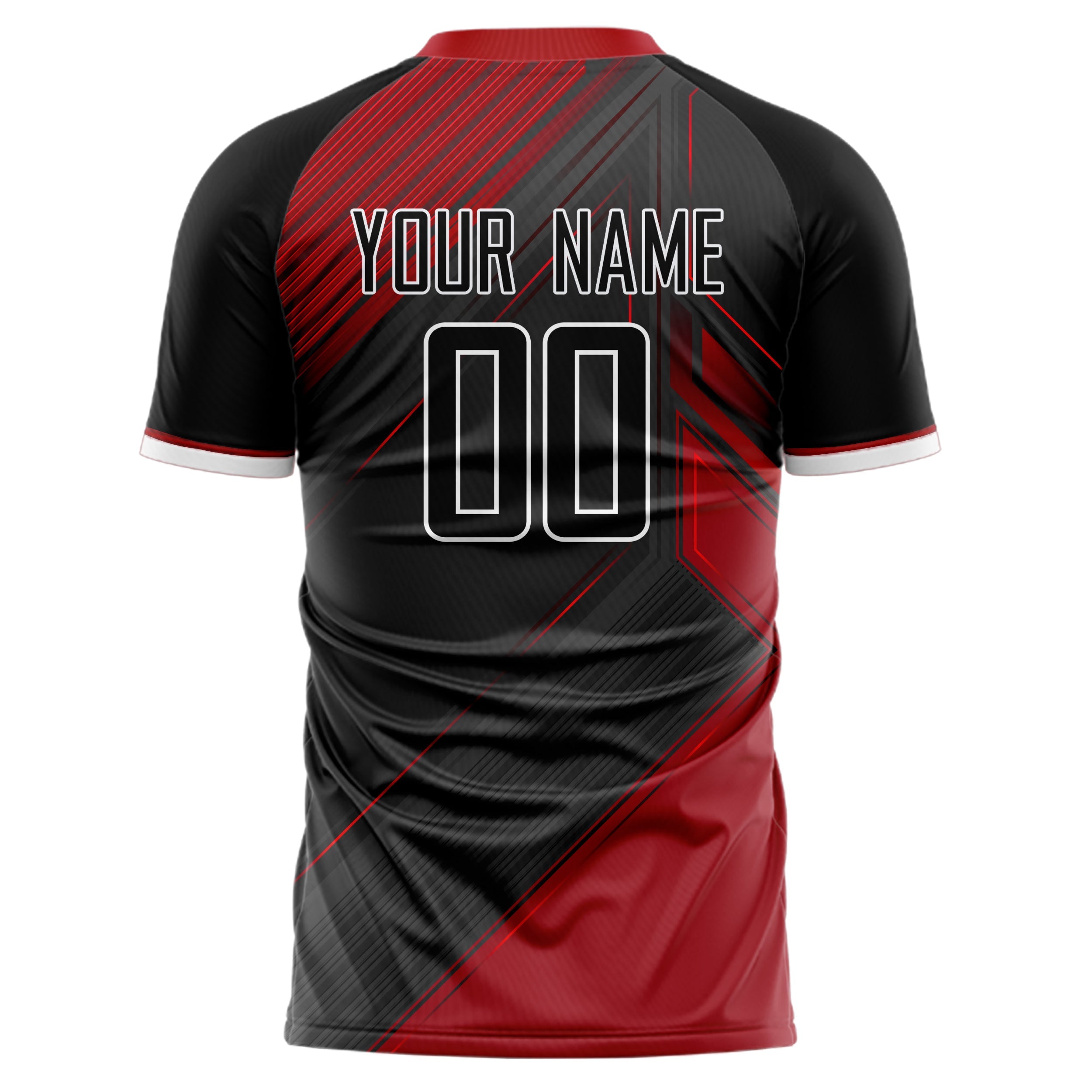 Custom Gray Red Pattern Soccer Jersey