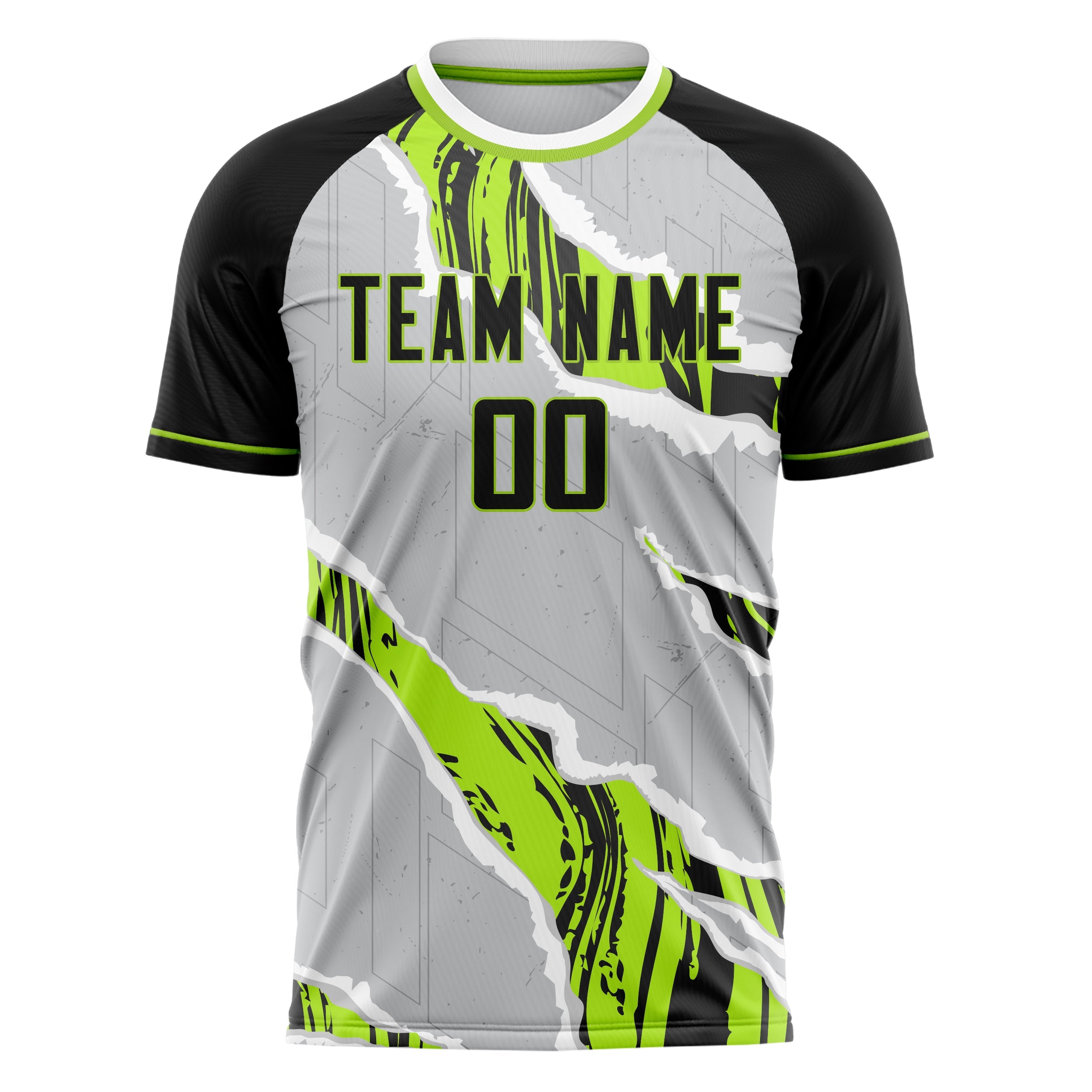 Custom Gray Black Pattern Soccer Jersey