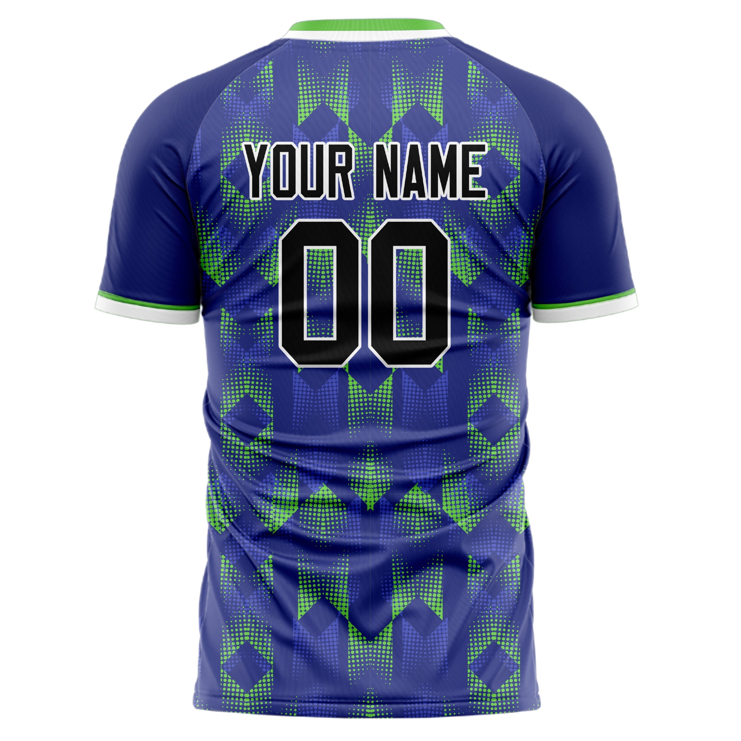 Custom Purple Green Pattern Soccer Jersey