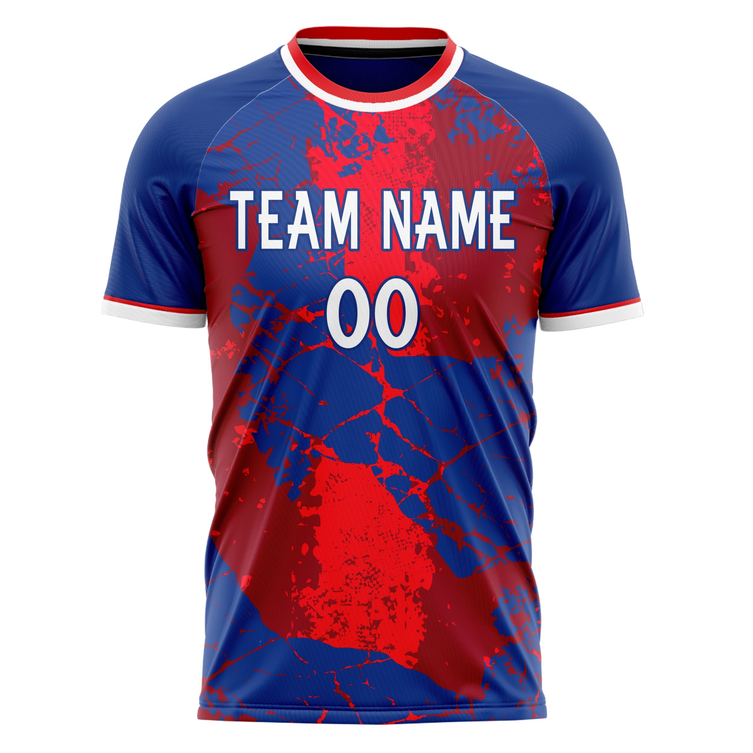 Custom Royal Red Pattern Soccer Jersey