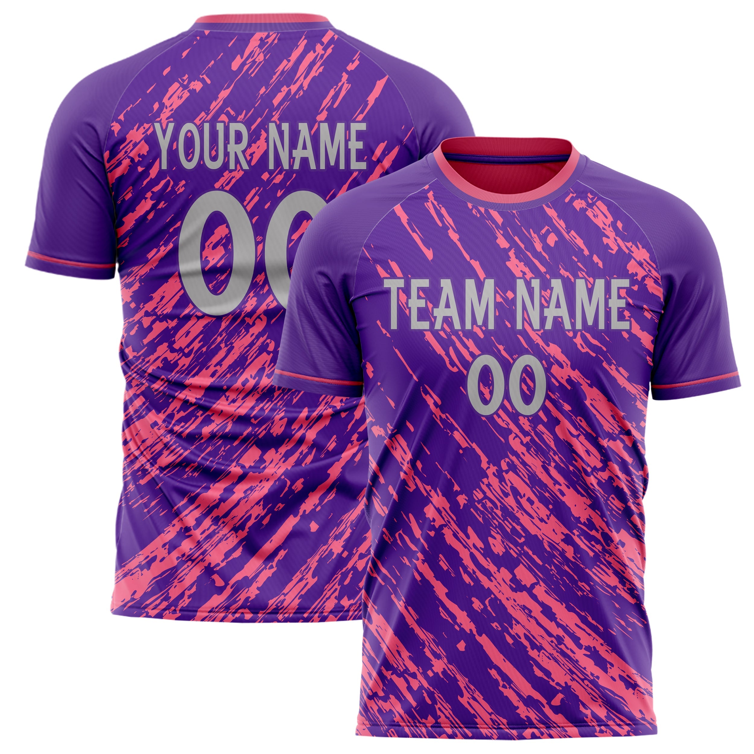 Custom Purple Pink Pattern Soccer Jersey