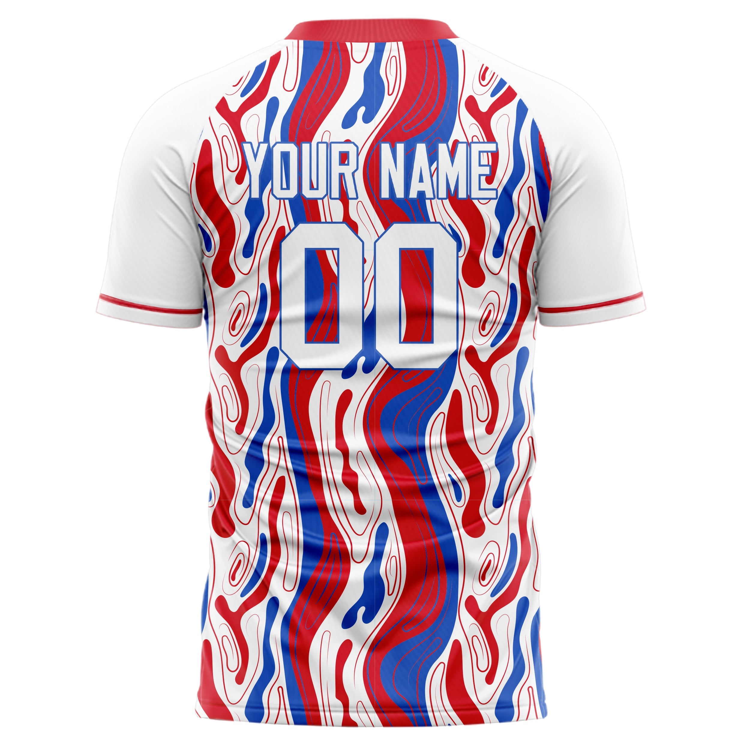 Custom White Red Pattern Soccer Jersey