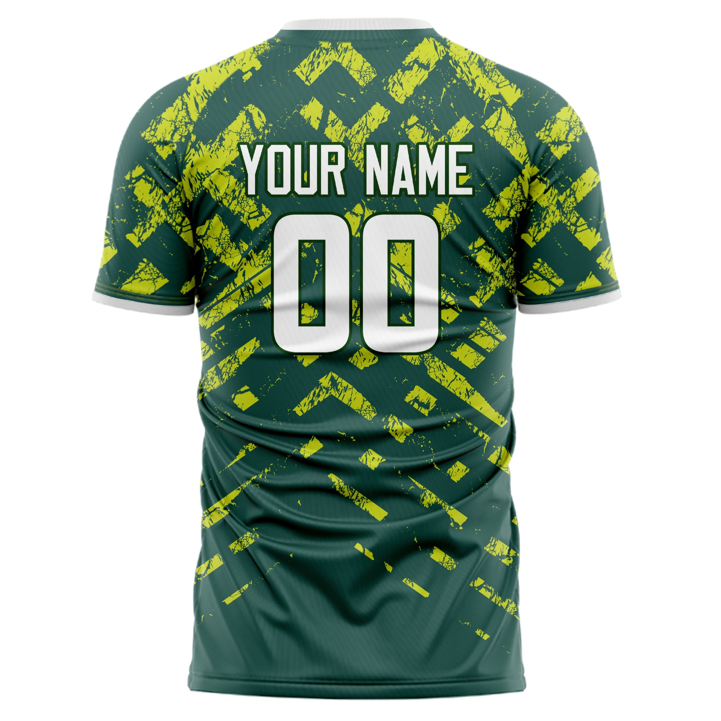 Custom Green White Pattern Soccer Jersey