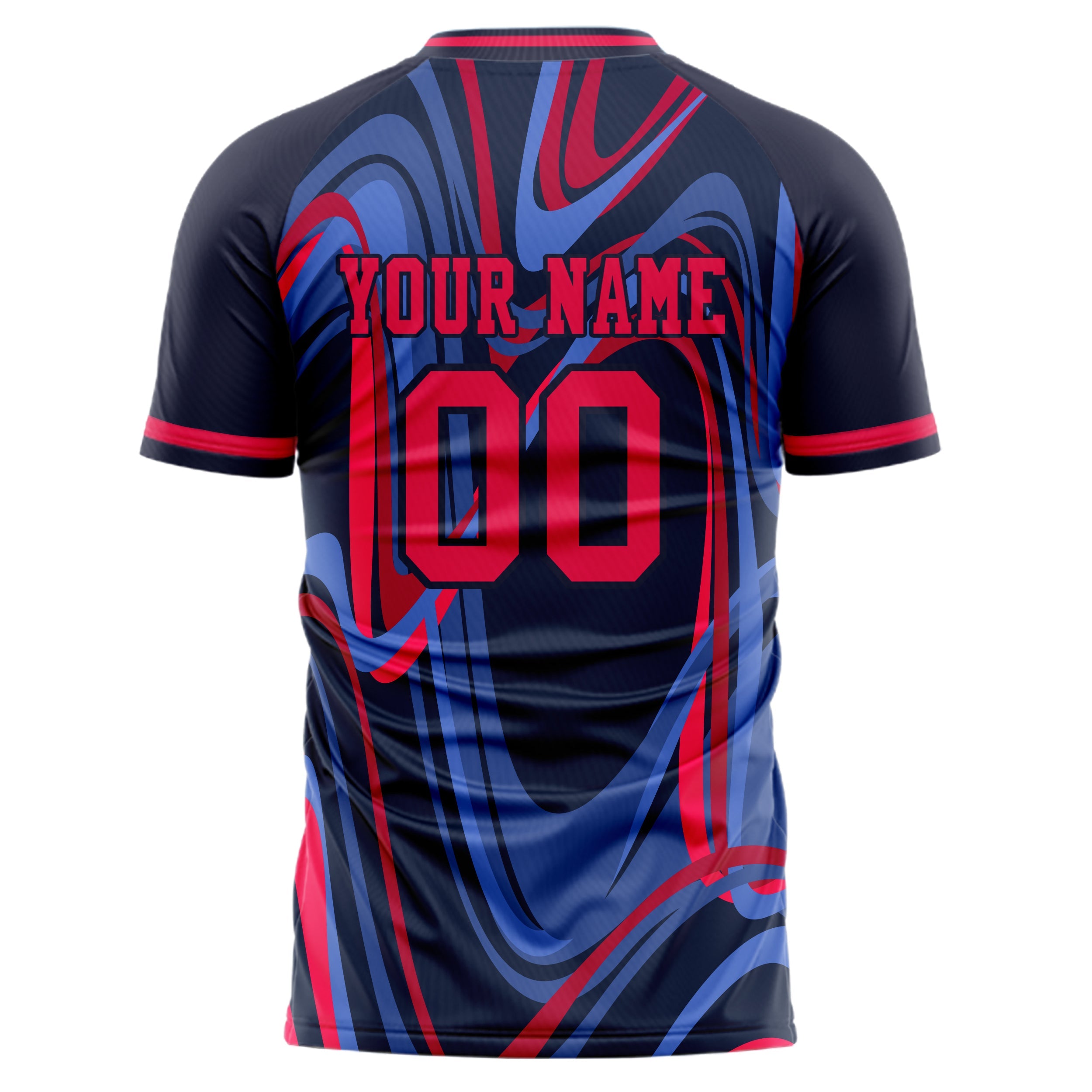 Custom Black Red Pattern Soccer Jersey