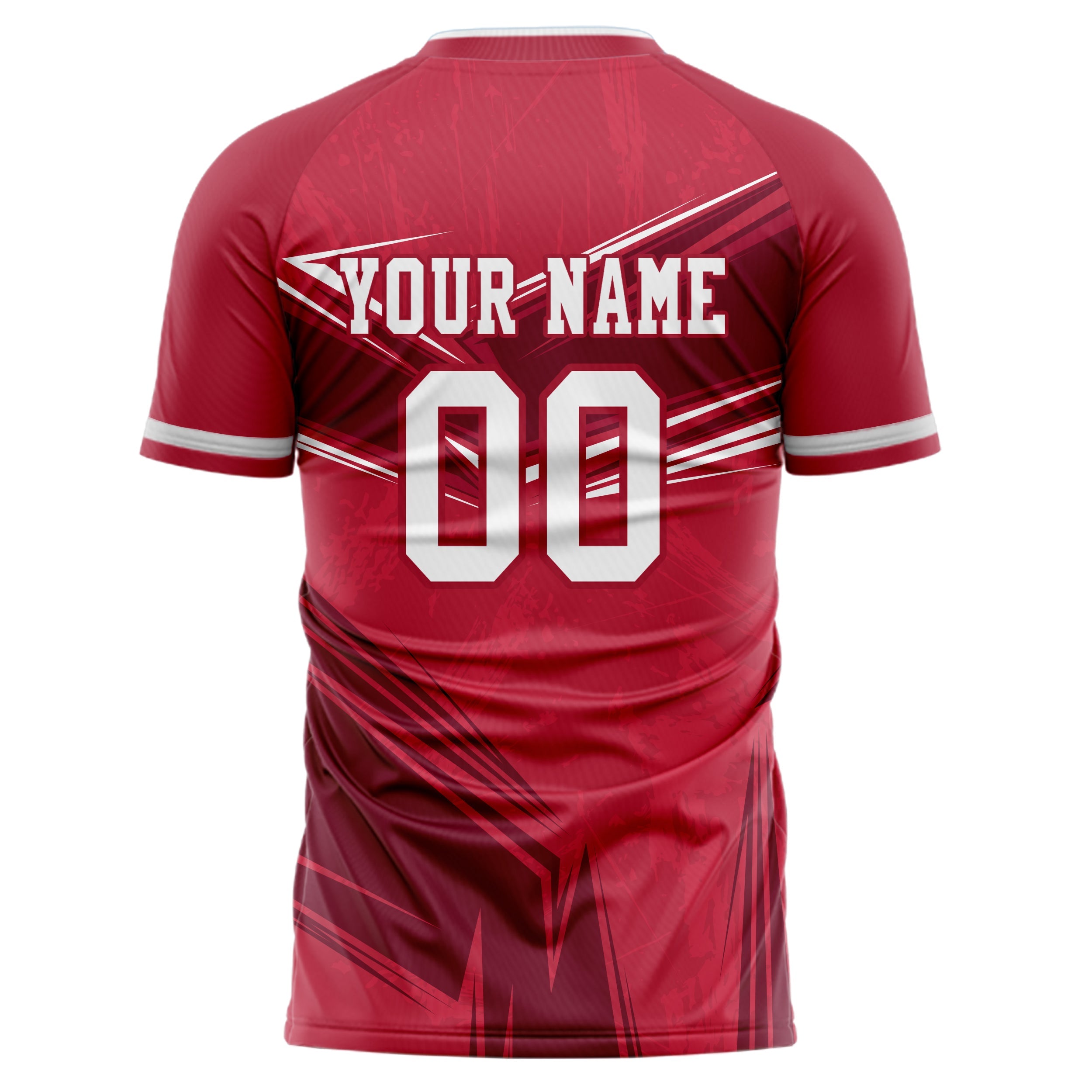 Custom Red White Pattern Soccer Jersey