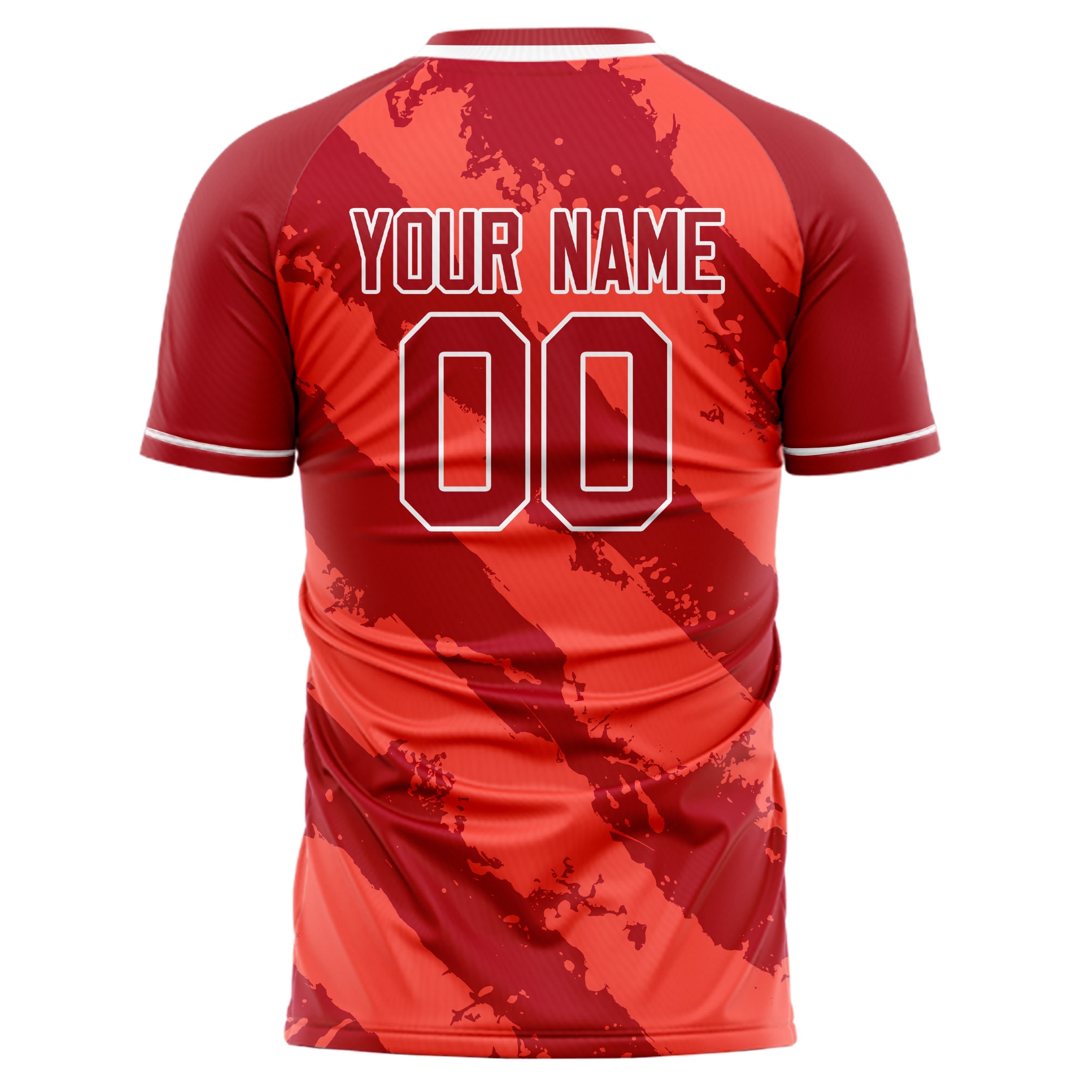 Custom Red White Pattern Soccer Jersey