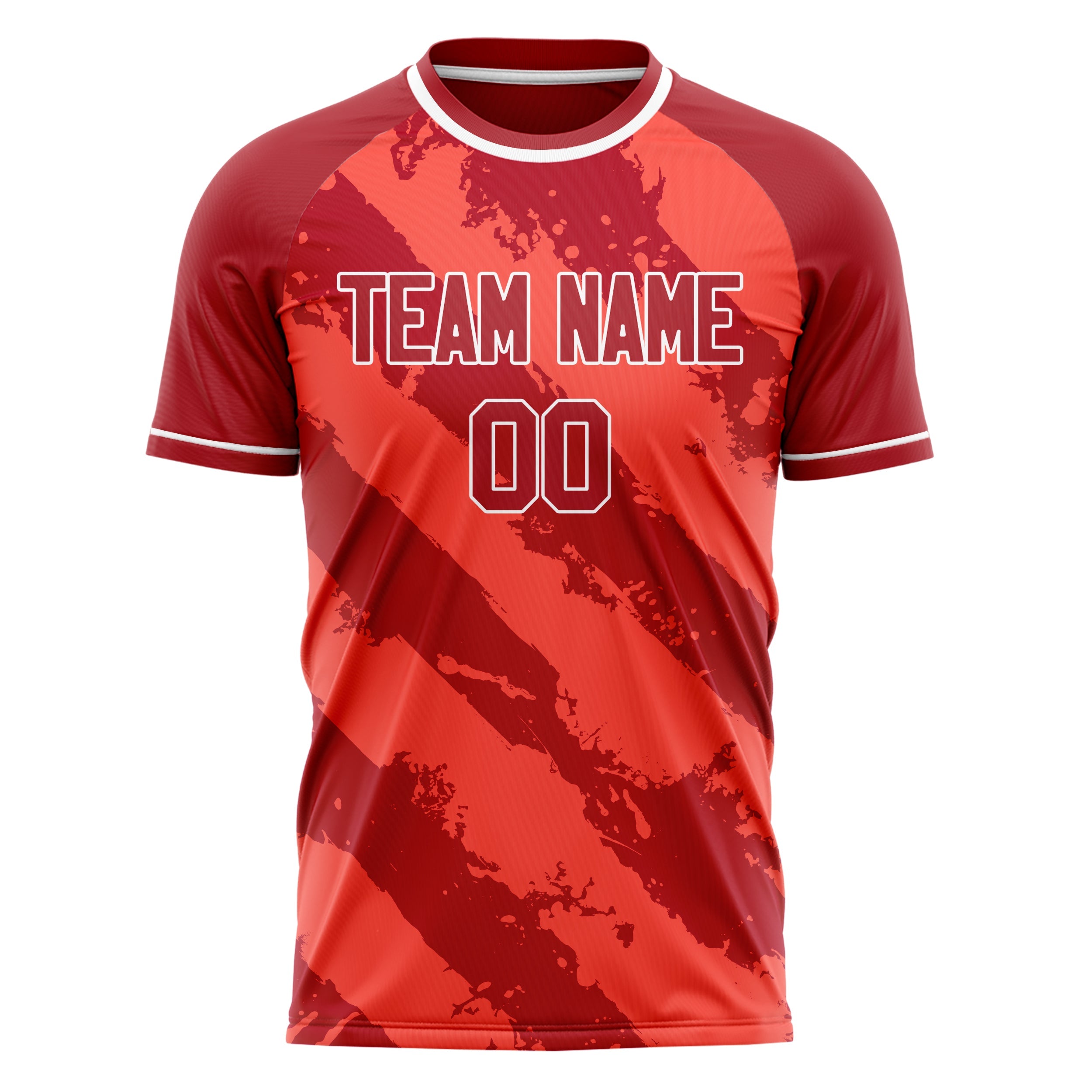 Custom Red White Pattern Soccer Jersey