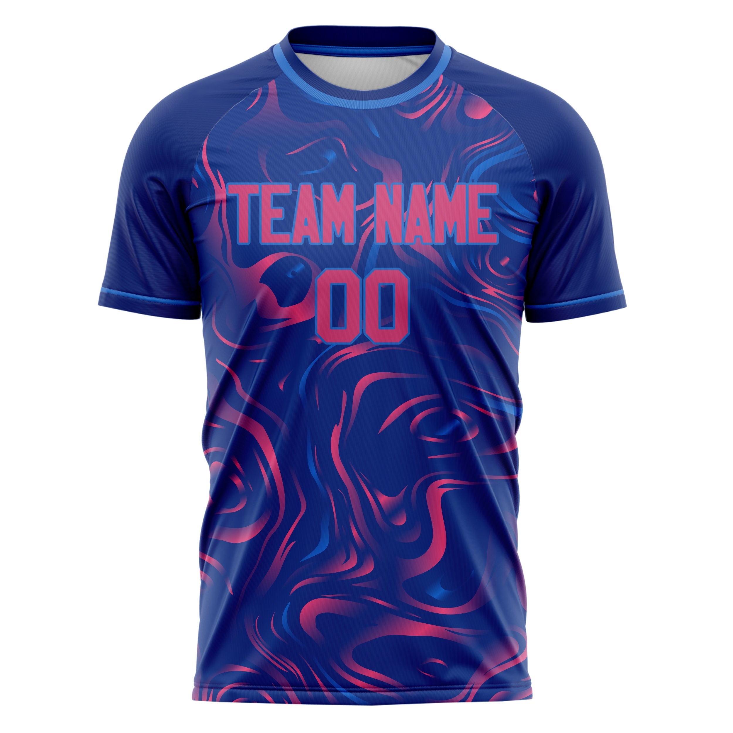 Custom Royal Pink Pattern Soccer Jersey