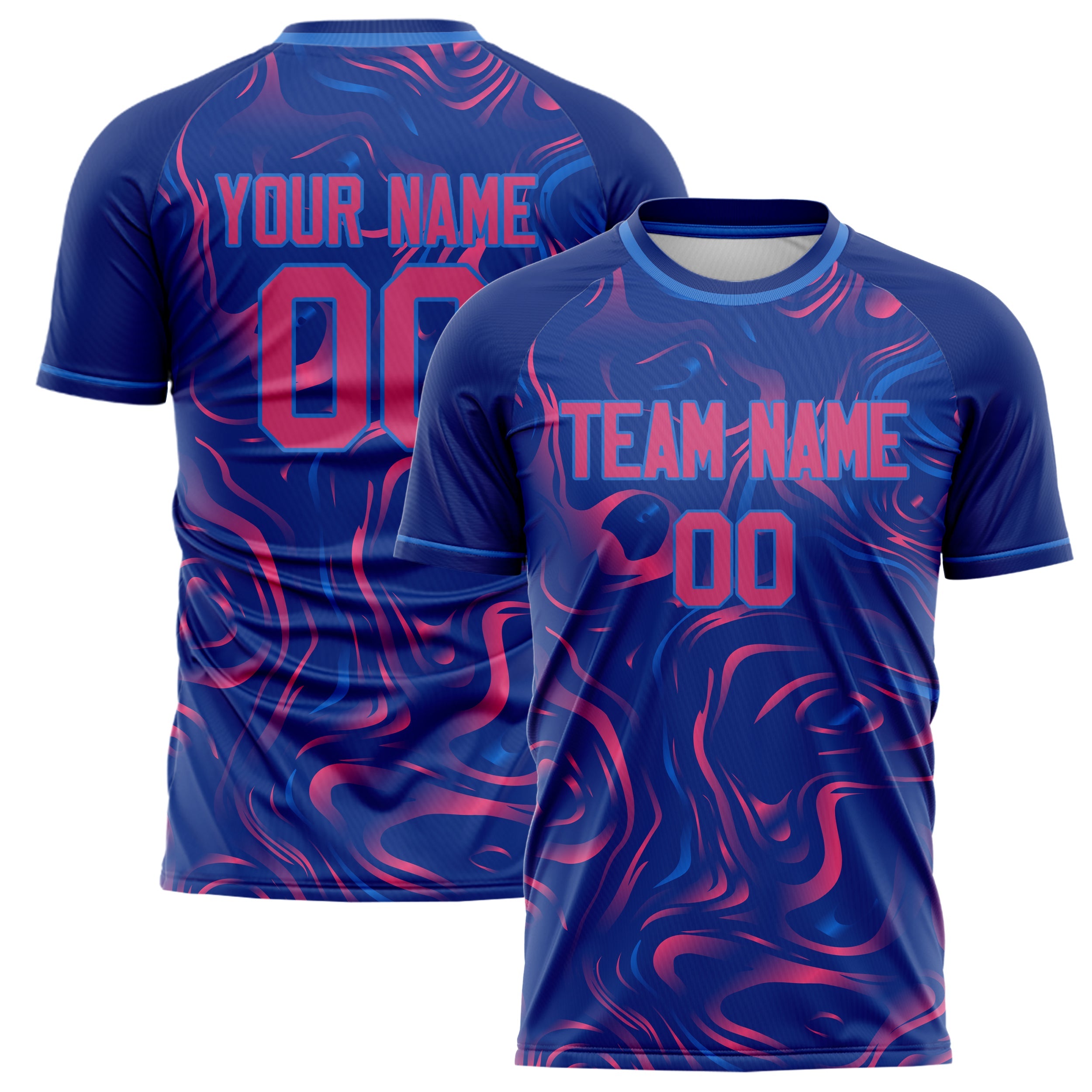 Custom Royal Pink Pattern Soccer Jersey