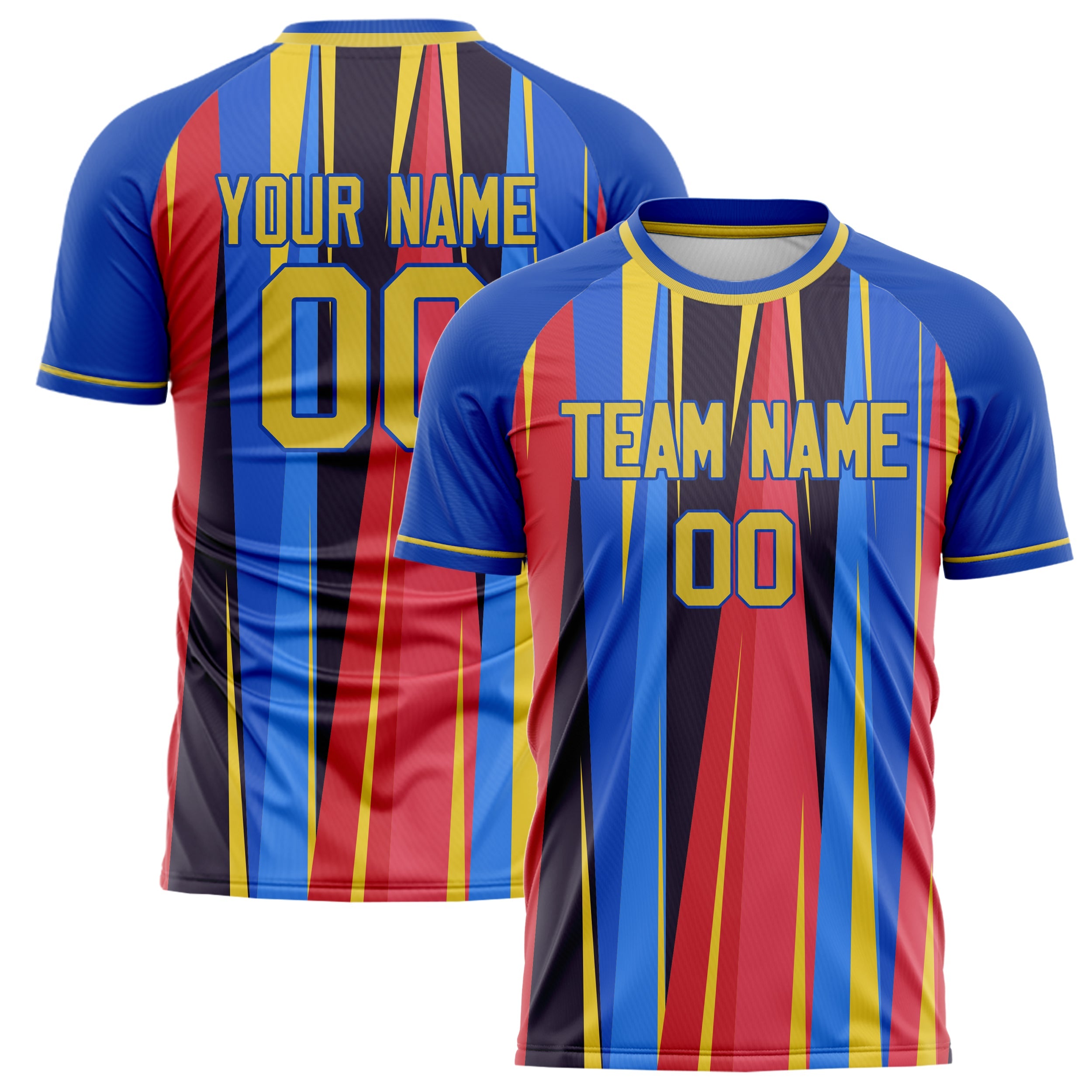 Custom Royal Gold Pattern Soccer Jersey
