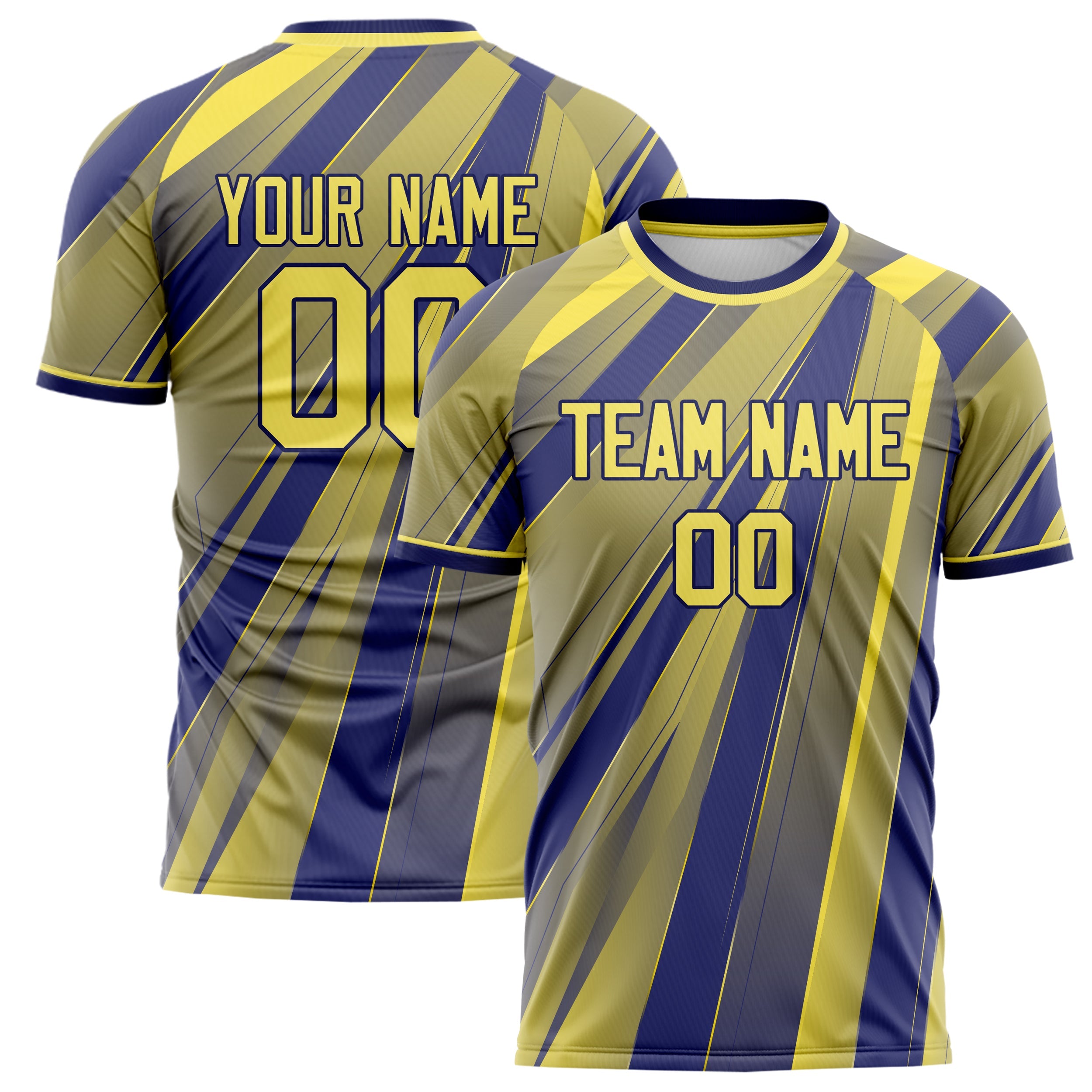 Custom Yellow Royal Pattern Soccer Jersey