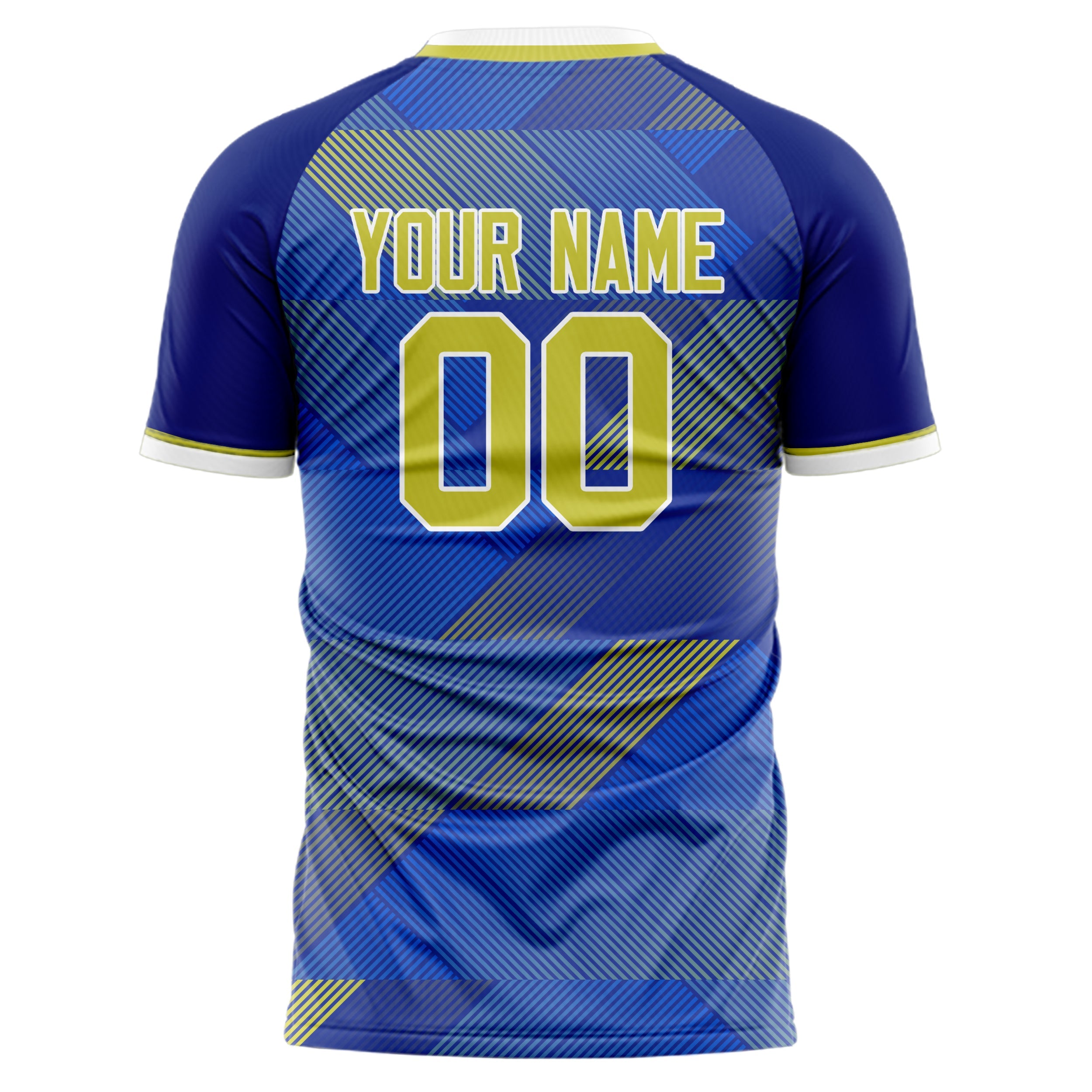 Custom Royal Yellow Pattern Soccer Jersey