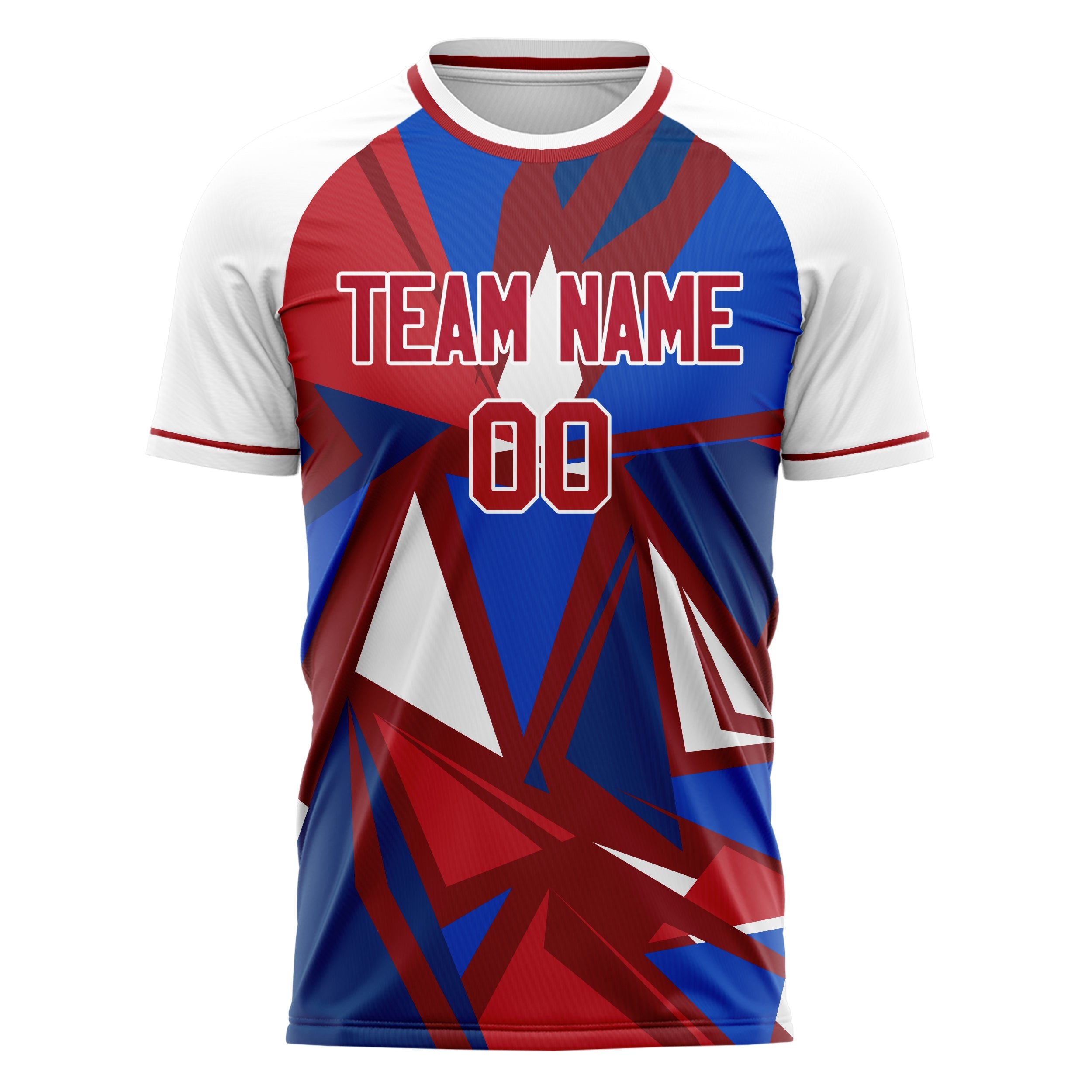 Custom Red White Pattern Soccer Jersey