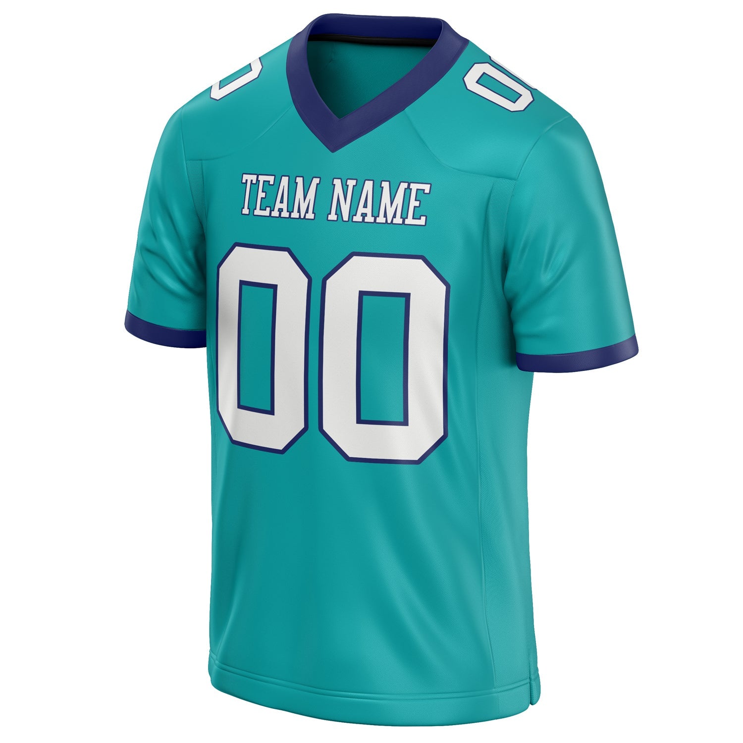 Custom Aqua White Solid Colour Football Jersey