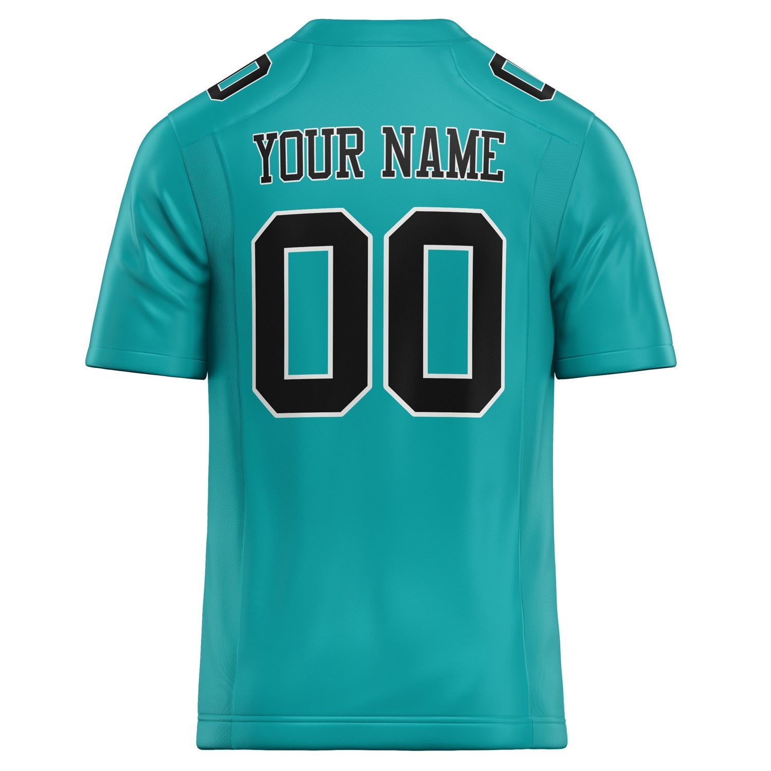 Custom Aqua Black Solid Colour Football Jersey