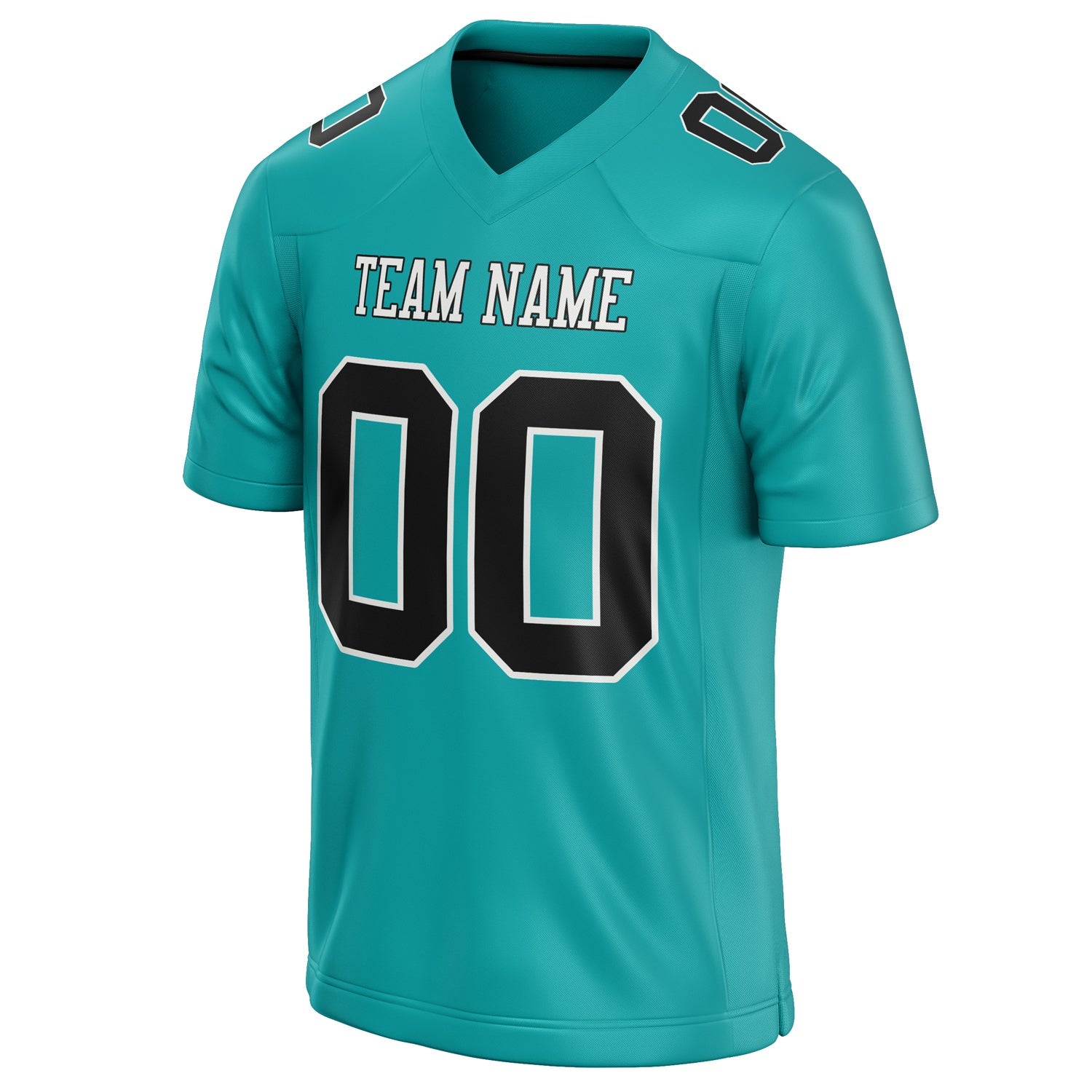 Custom Aqua Black Solid Colour Football Jersey